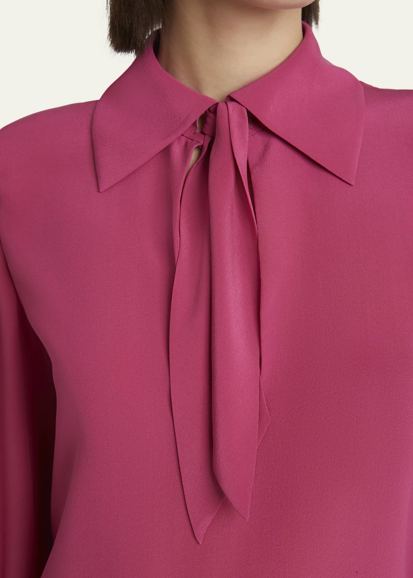 Chloe Tie-Neck Silk Top Image 5 of 5