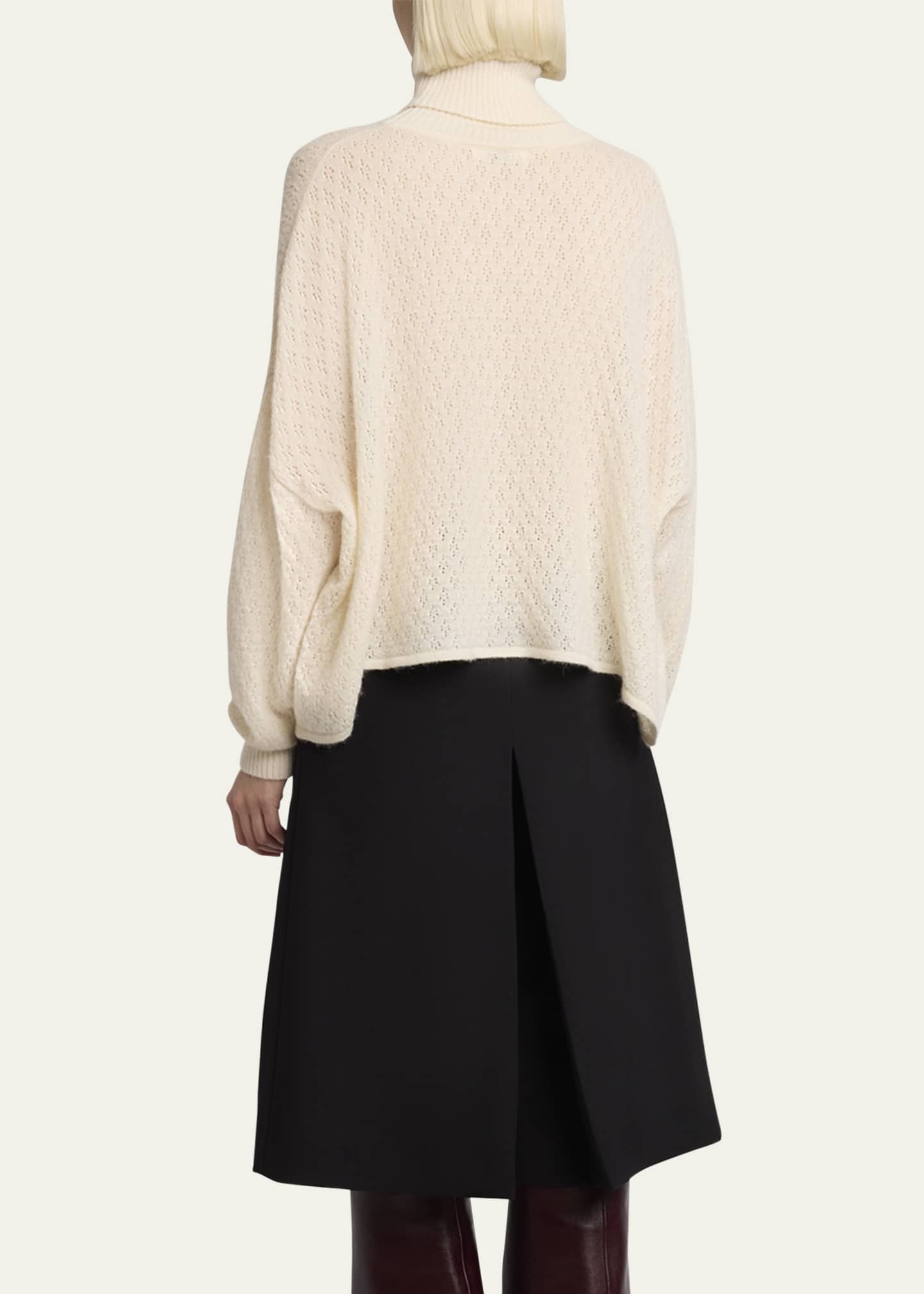 Chloe Pointelle Asymmetric Wool Sweater Image 3 of 5