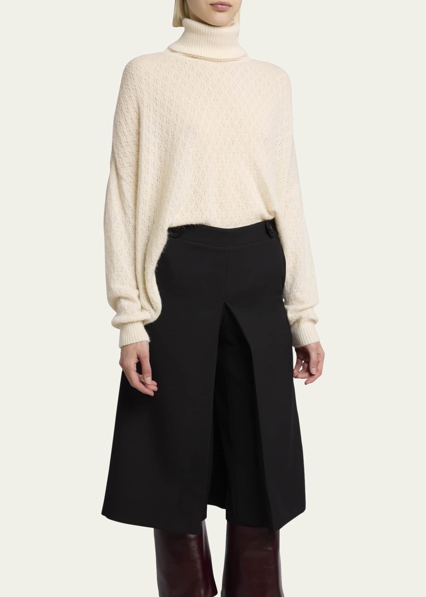 Chloe Pointelle Asymmetric Wool Sweater Image 4 of 5