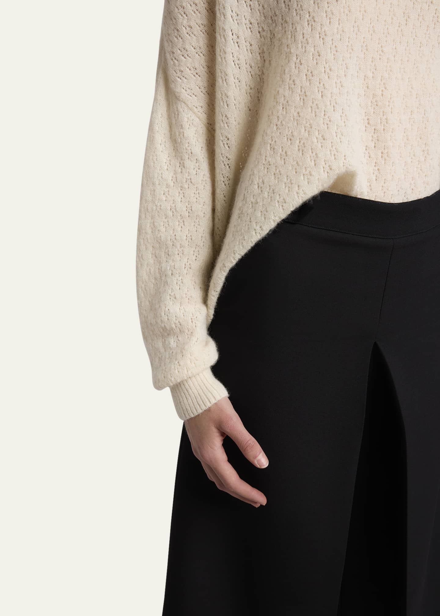 Chloe Pointelle Asymmetric Wool Sweater Image 5 of 5