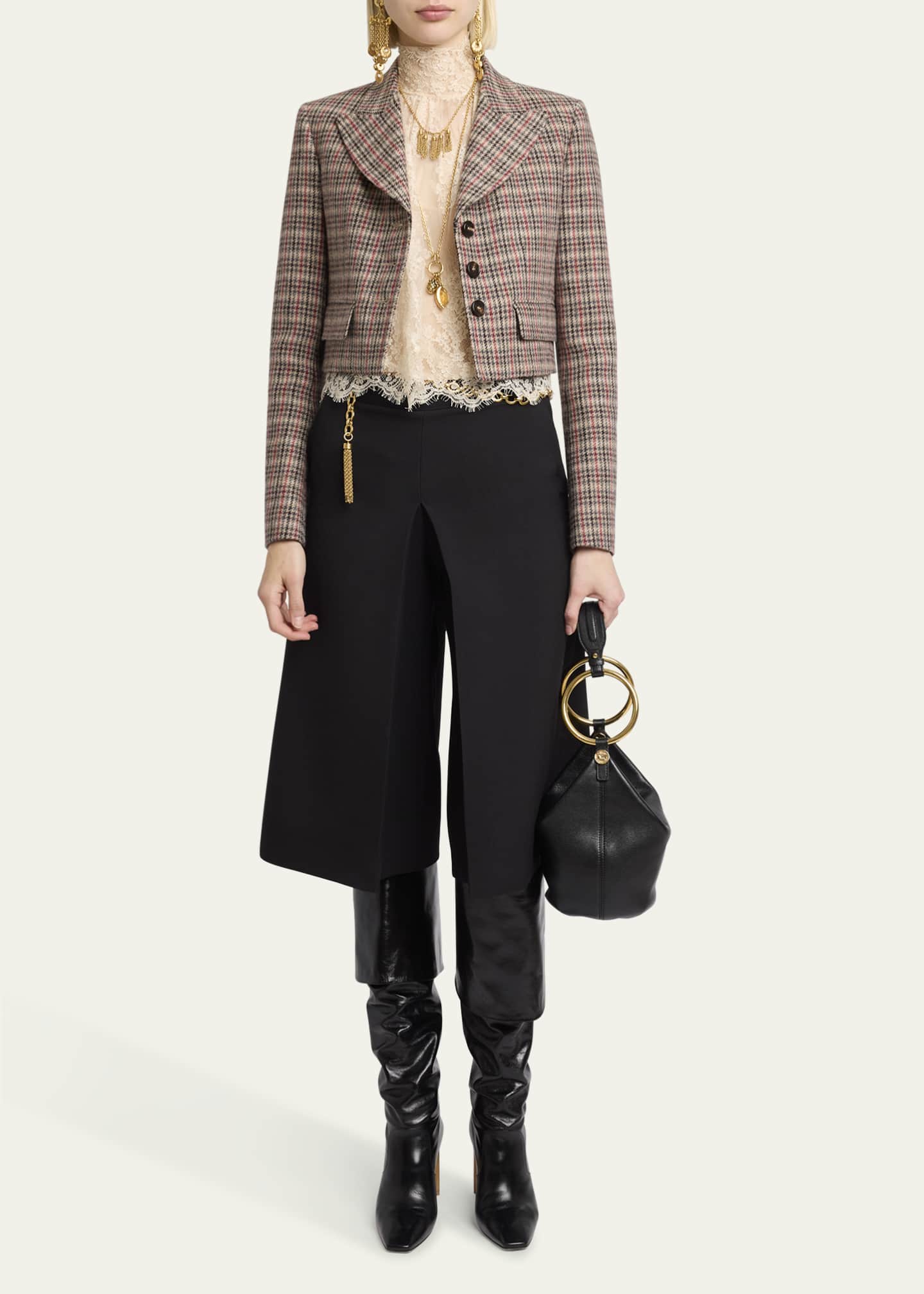 Chloe Cropped Prince of Wales Jacket Image 2 of 5