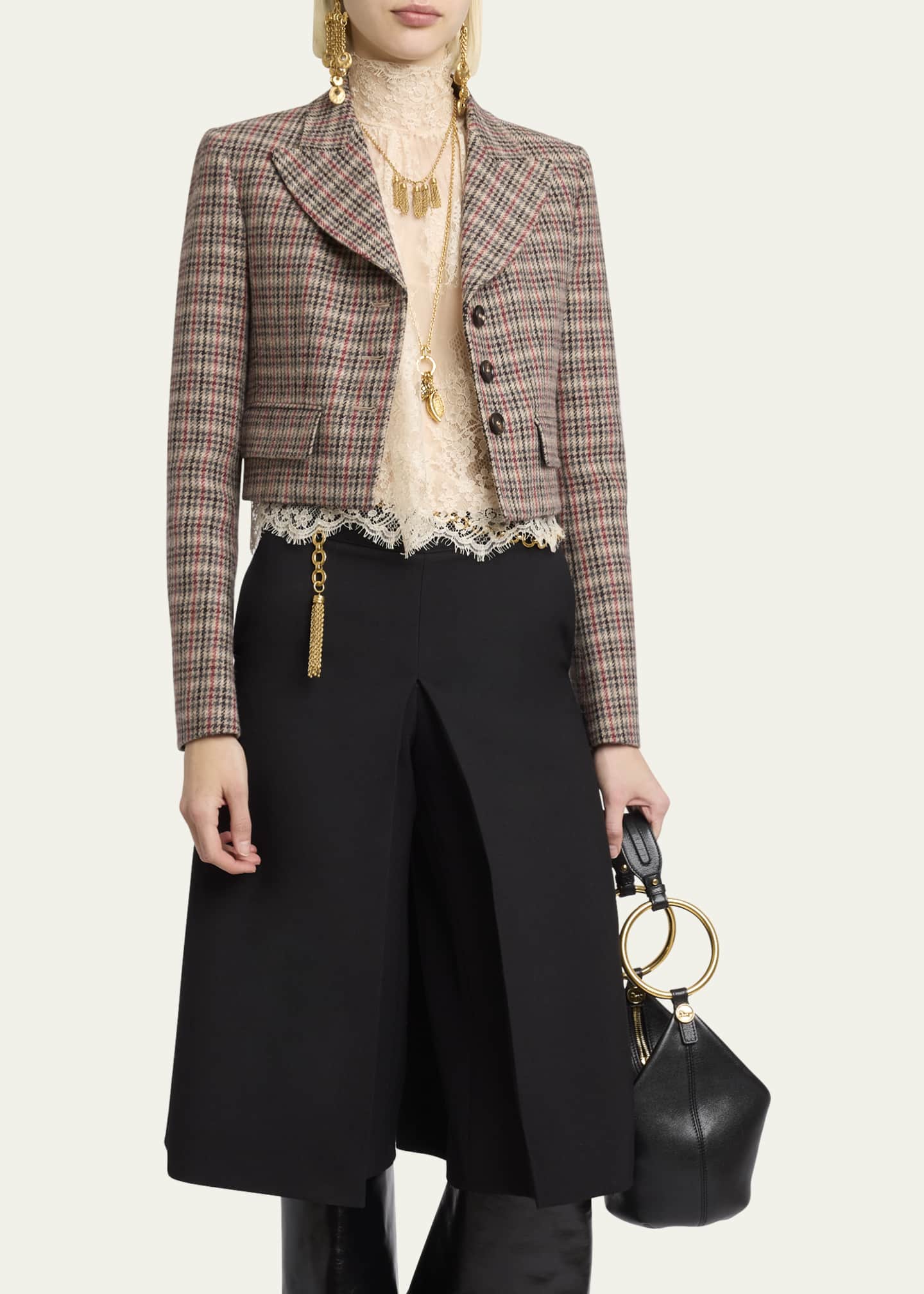 Chloe Cropped Prince of Wales Jacket Image 4 of 5