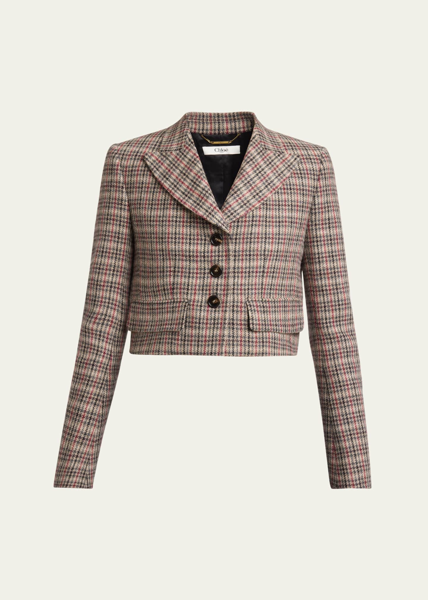 Chloe Cropped Prince of Wales Jacket Image 1 of 5