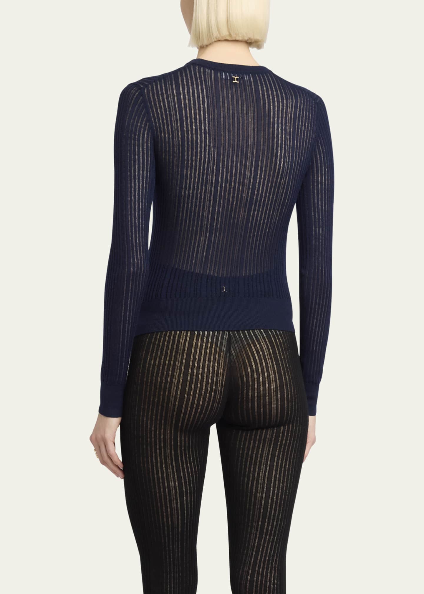 Chloe Multistitch Wool Knit Top Image 3 of 5