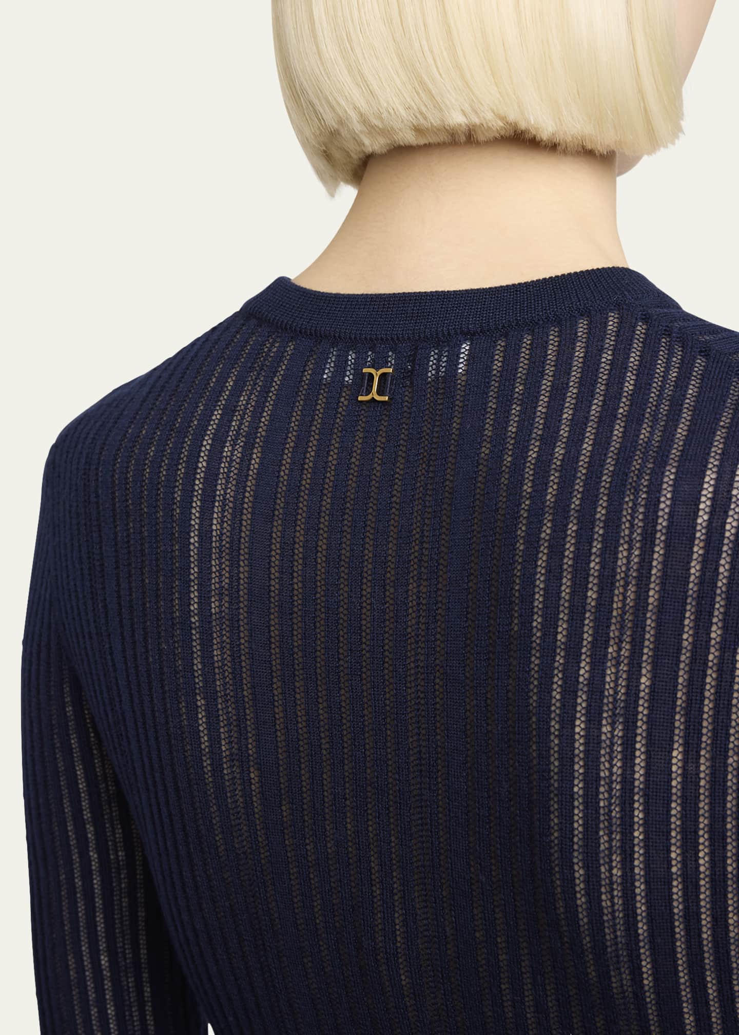 Chloe Multistitch Wool Knit Top Image 5 of 5