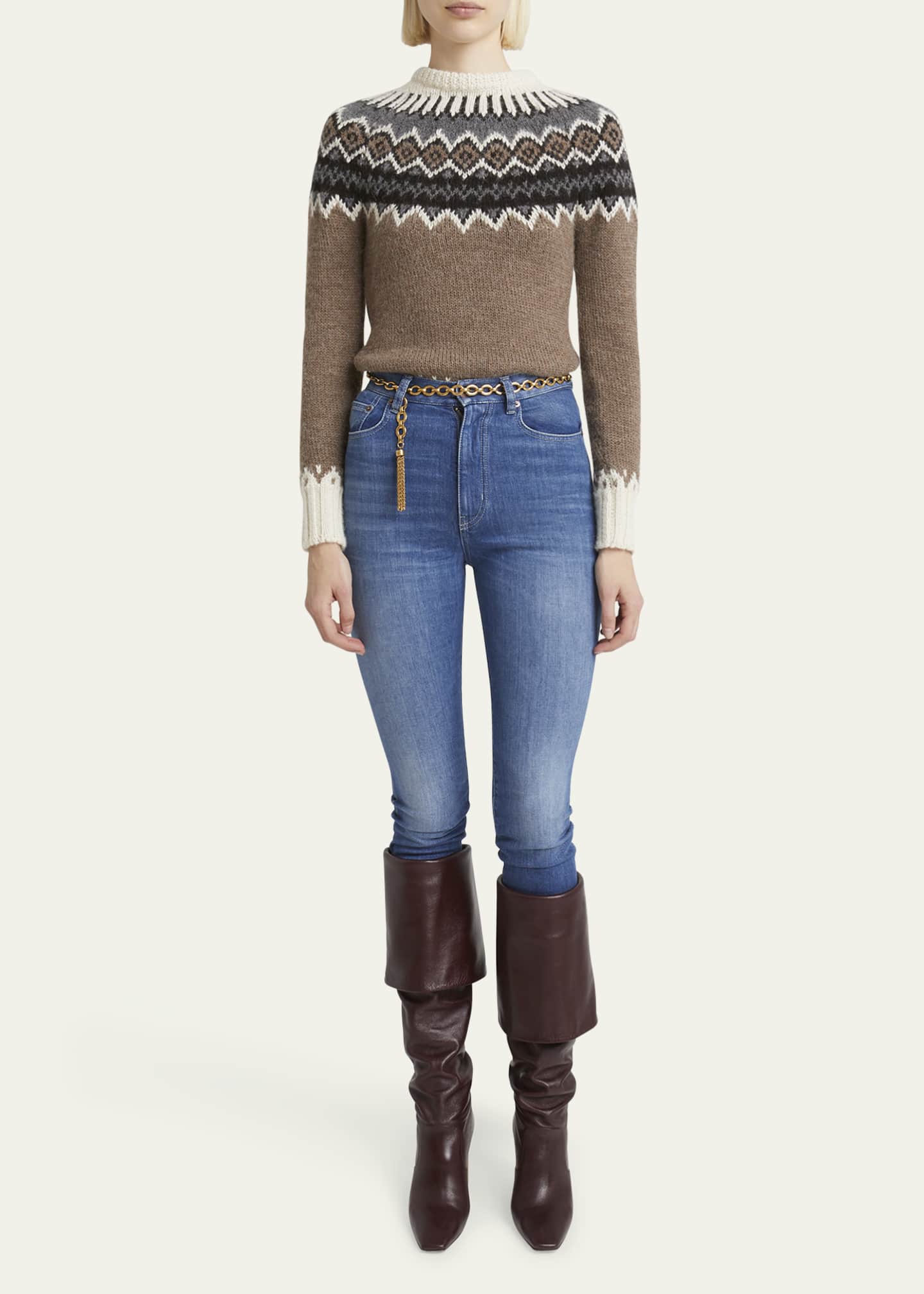 Fair Isle Alpaca Wool Cashmere Sweater