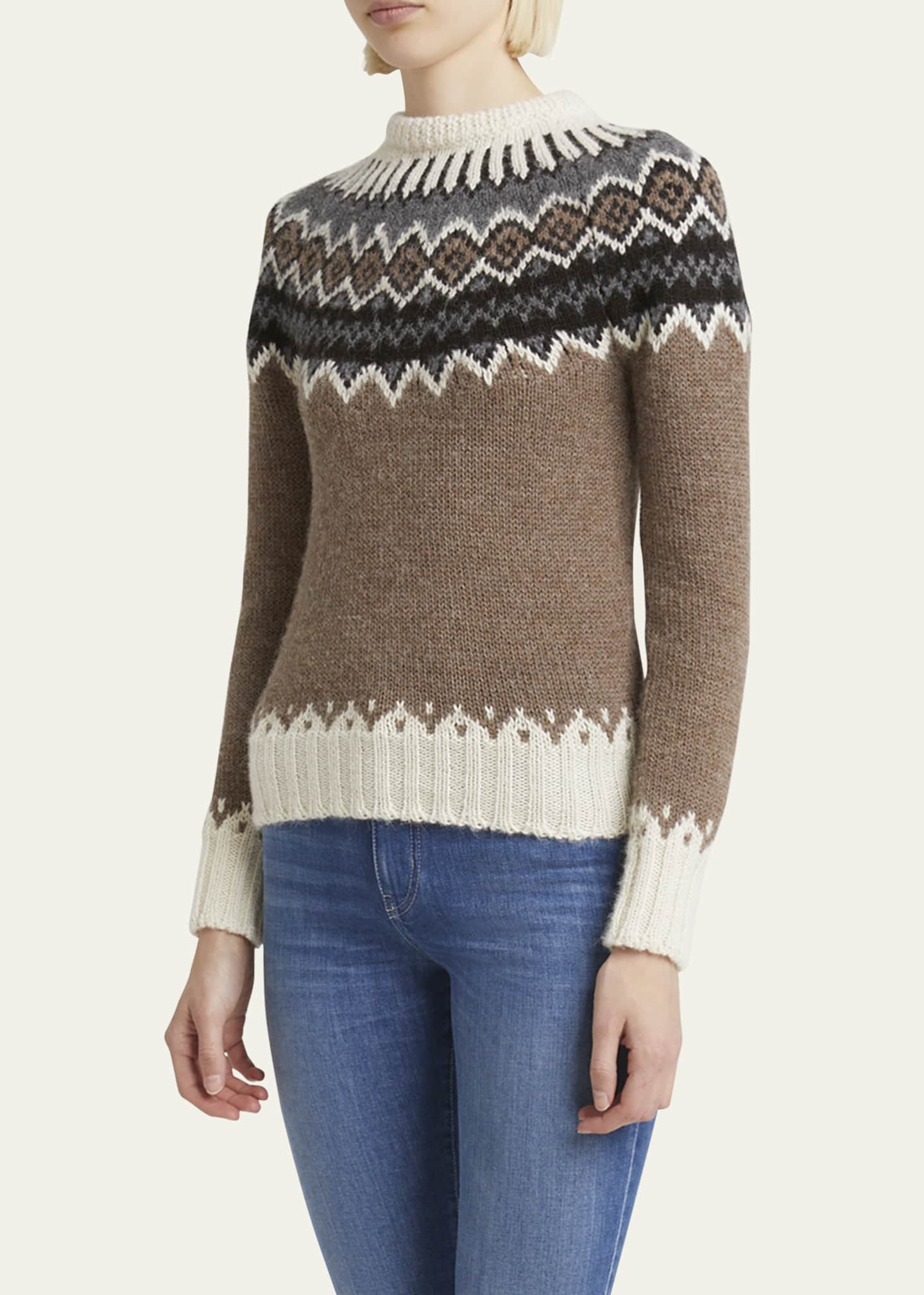 Fair Isle Alpaca Wool Cashmere Sweater
