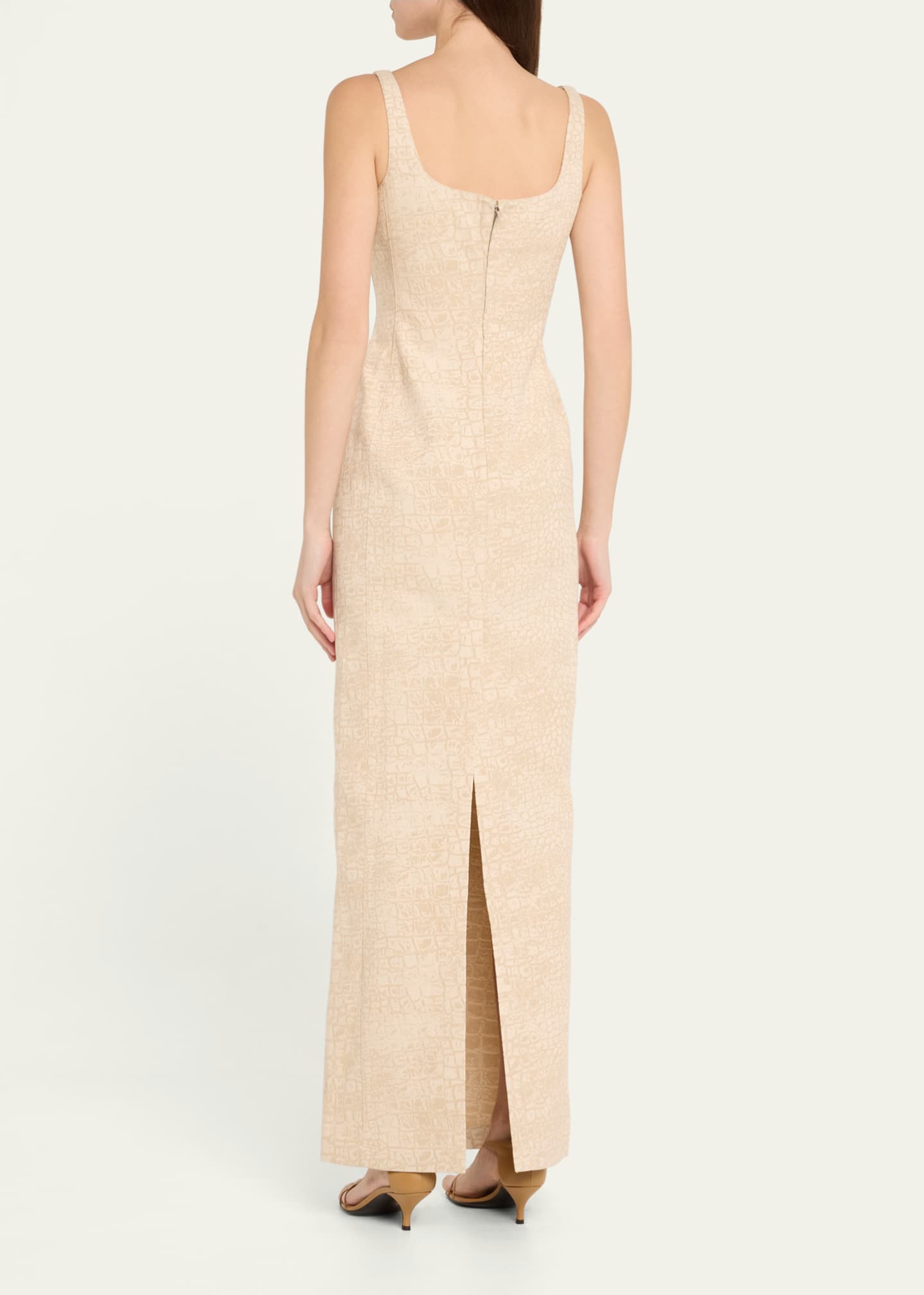 Jacquemus La Robe Crayon Croc Woven Maxi Dress Image 3 of 5