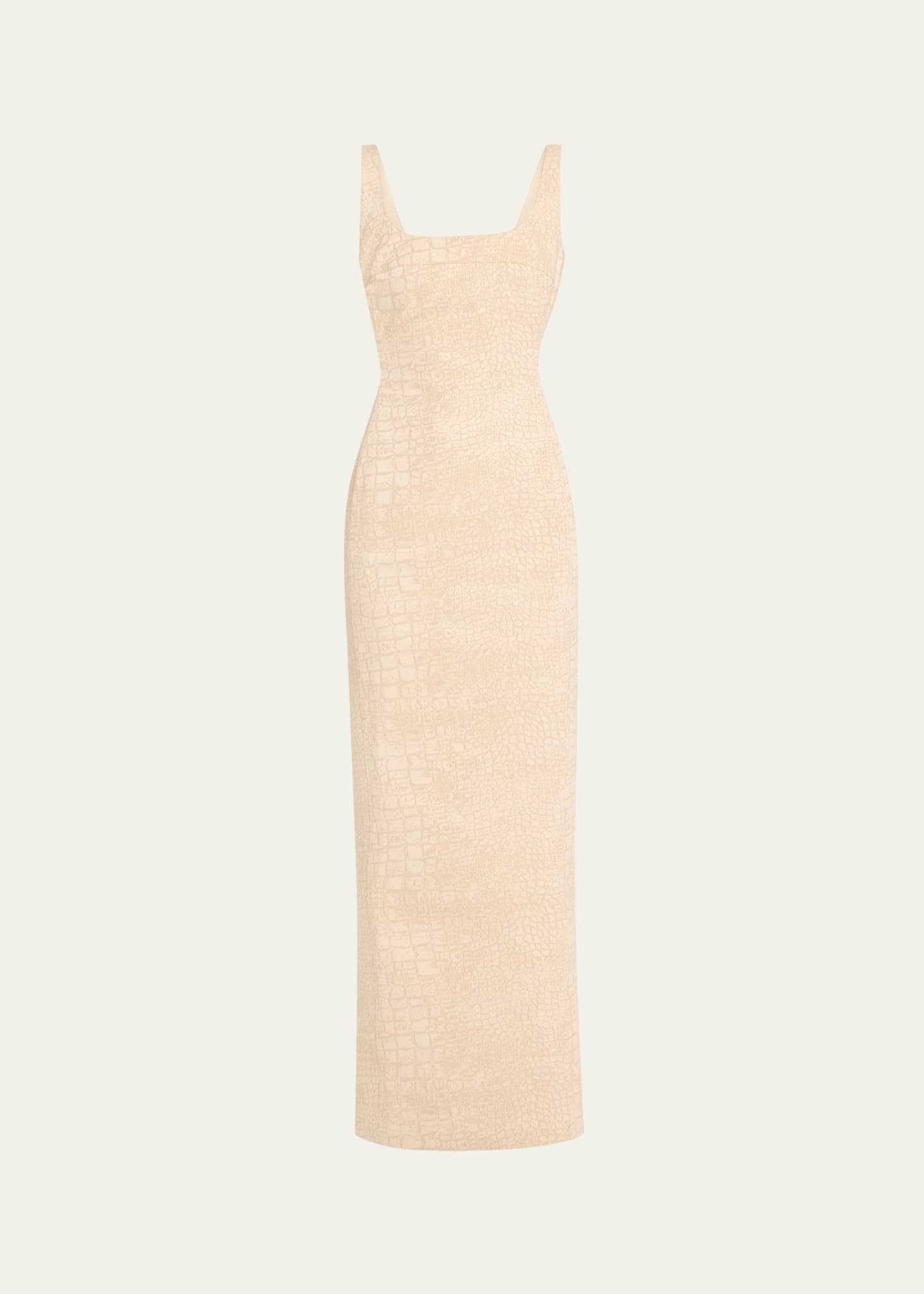 Jacquemus La Robe Crayon Croc Woven Maxi Dress Image 1 of 5