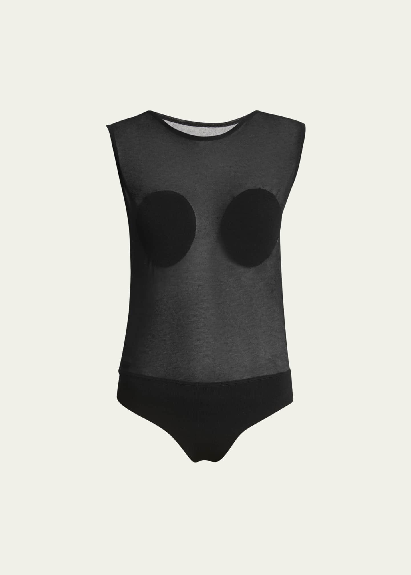 Jacquemus Platano Cap-Sleeve Sheer Bodysuit Image 1 of 5