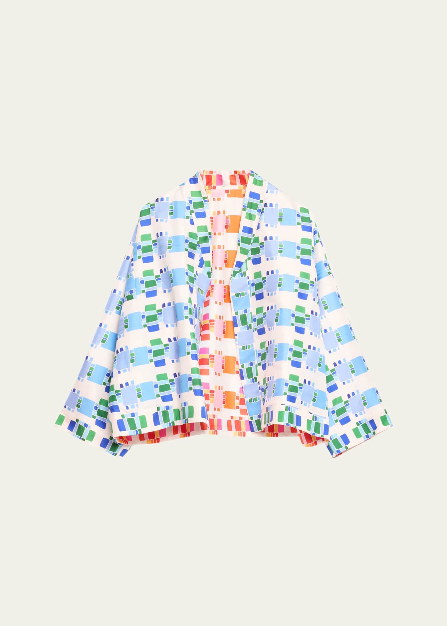 Tina Reversible Geometric Kakanias Kimono Jacket