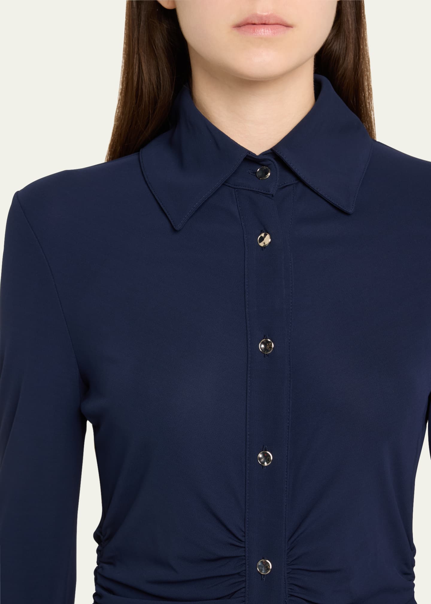 Altuzarra Claudia Midi Ruched Button Down Dress Image 5 of 5