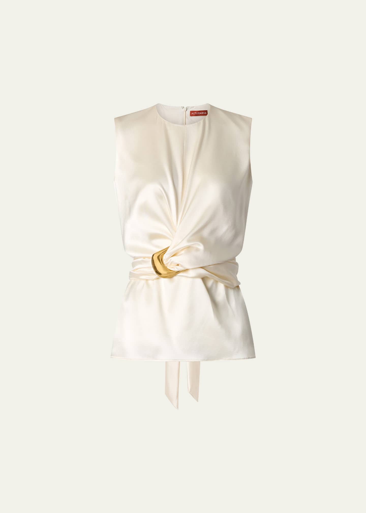 Altuzarra Tizzy Belted Silk Top Image 1 of 4