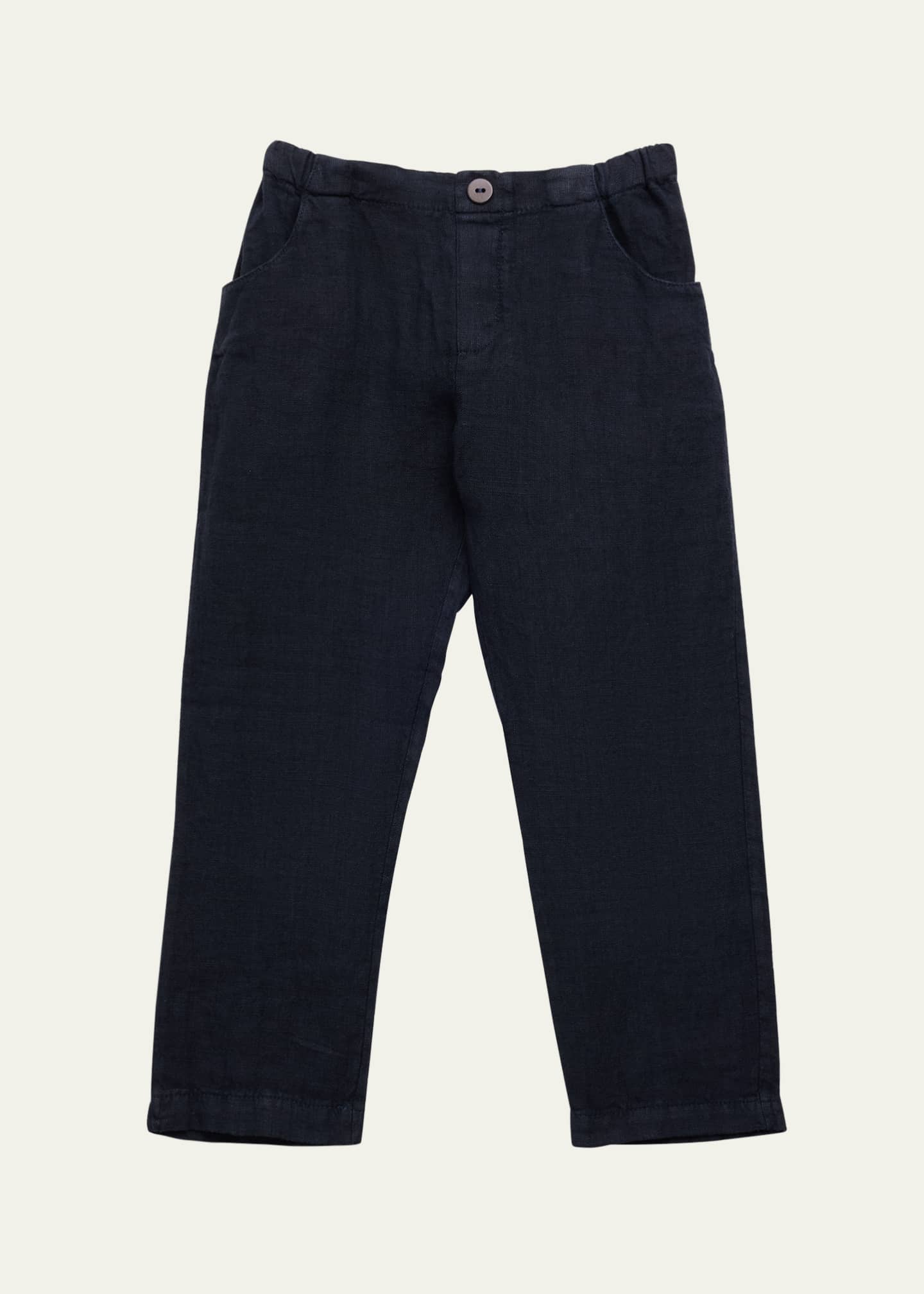 Mariella Ferrari Boy's Relaxed Linen Trousers, Size 12M-12 Image 1 of 3