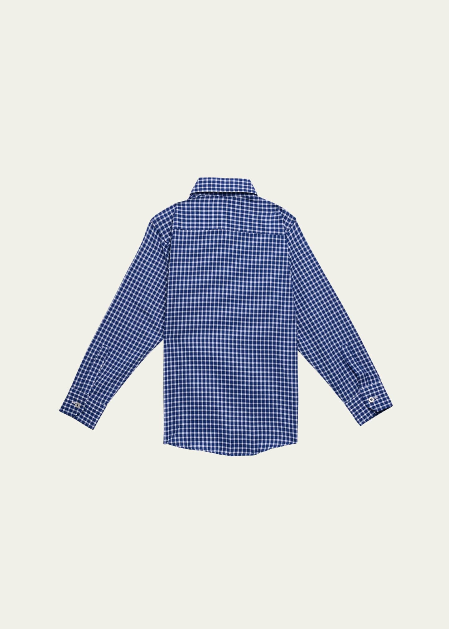 Mariella Ferrari Boy's Checkered Button Down Shirt, Size 4-12 Image 2 of 3