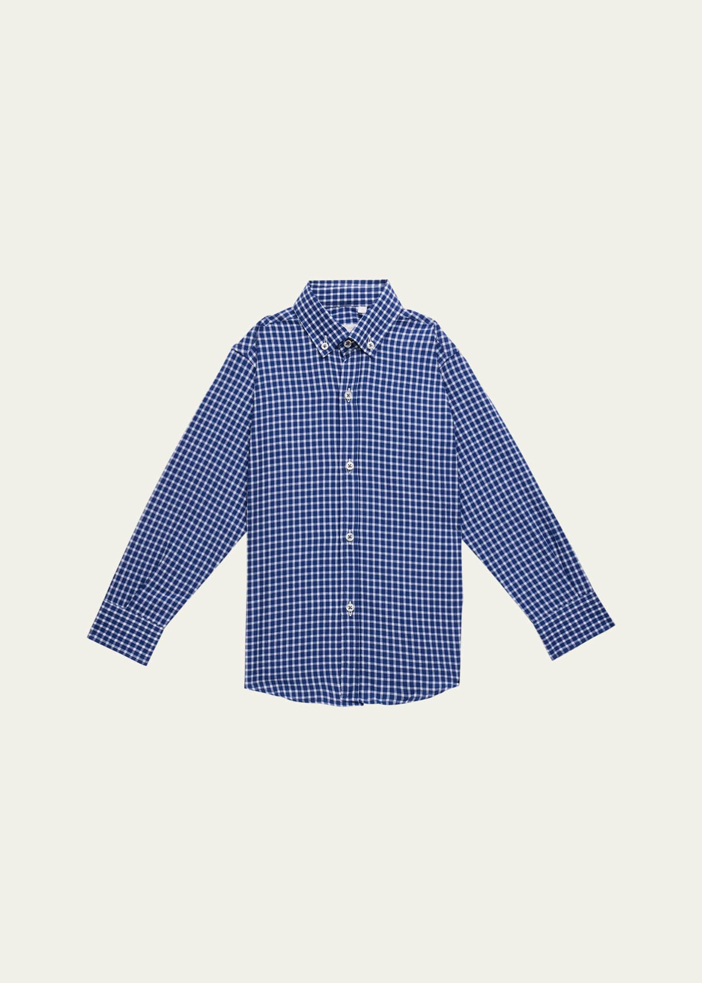Mariella Ferrari Boy's Checkered Button Down Shirt, Size 4-12 Image 1 of 3