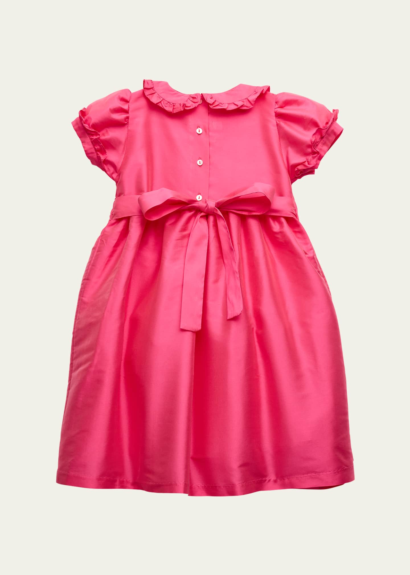 Mariella Ferrari Girl's A-Line Smocked Dress, Size 12M-8 Image 2 of 3