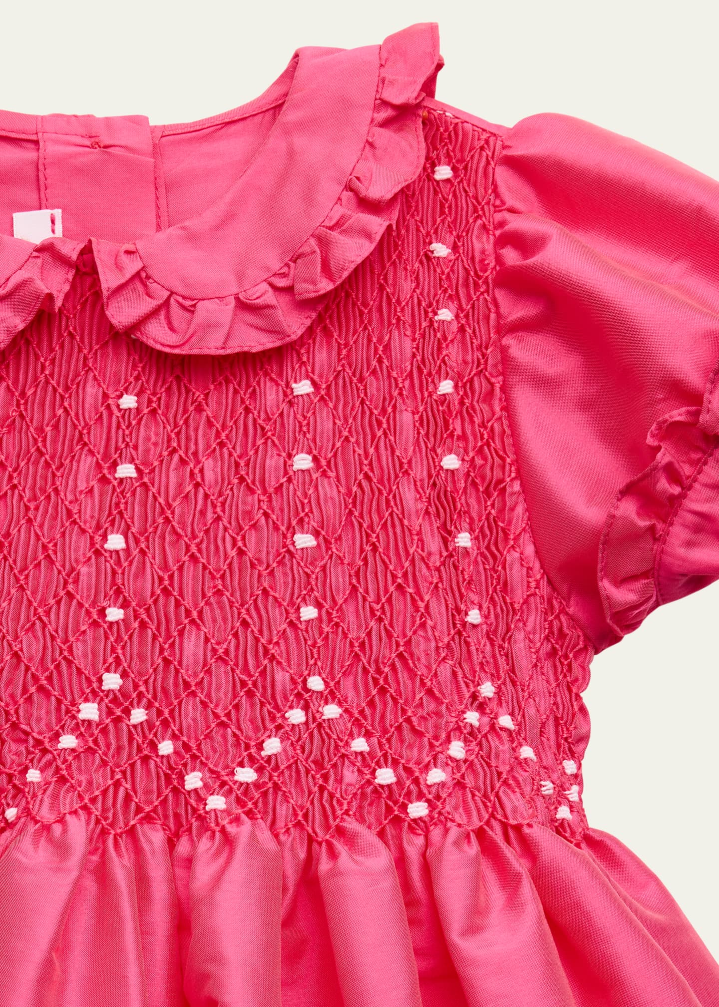 Mariella Ferrari Girl's A-Line Smocked Dress, Size 12M-8 Image 3 of 3