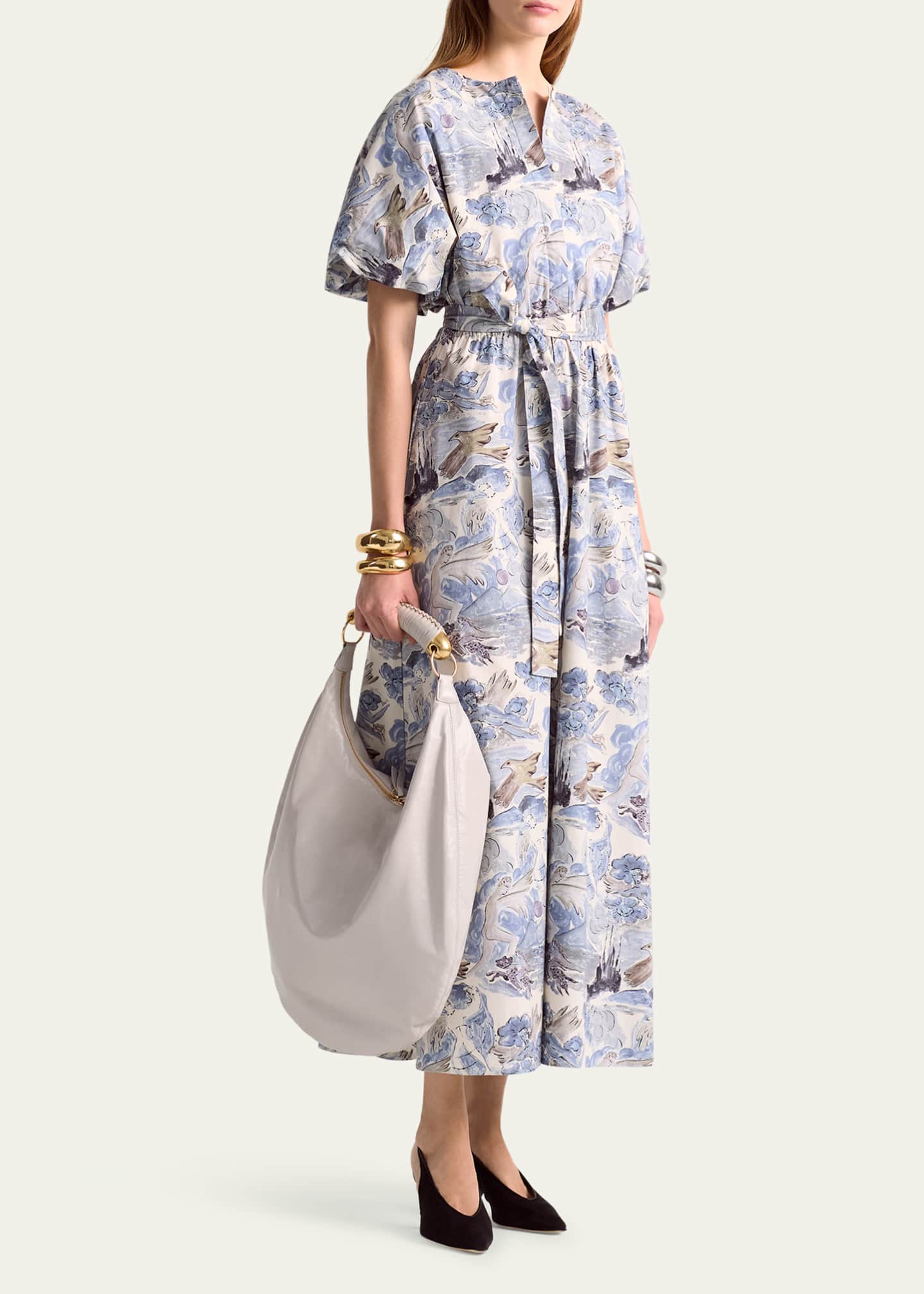 Altuzarra Paulina Printed Poplin Self-Tie Dress Image 2 of 4