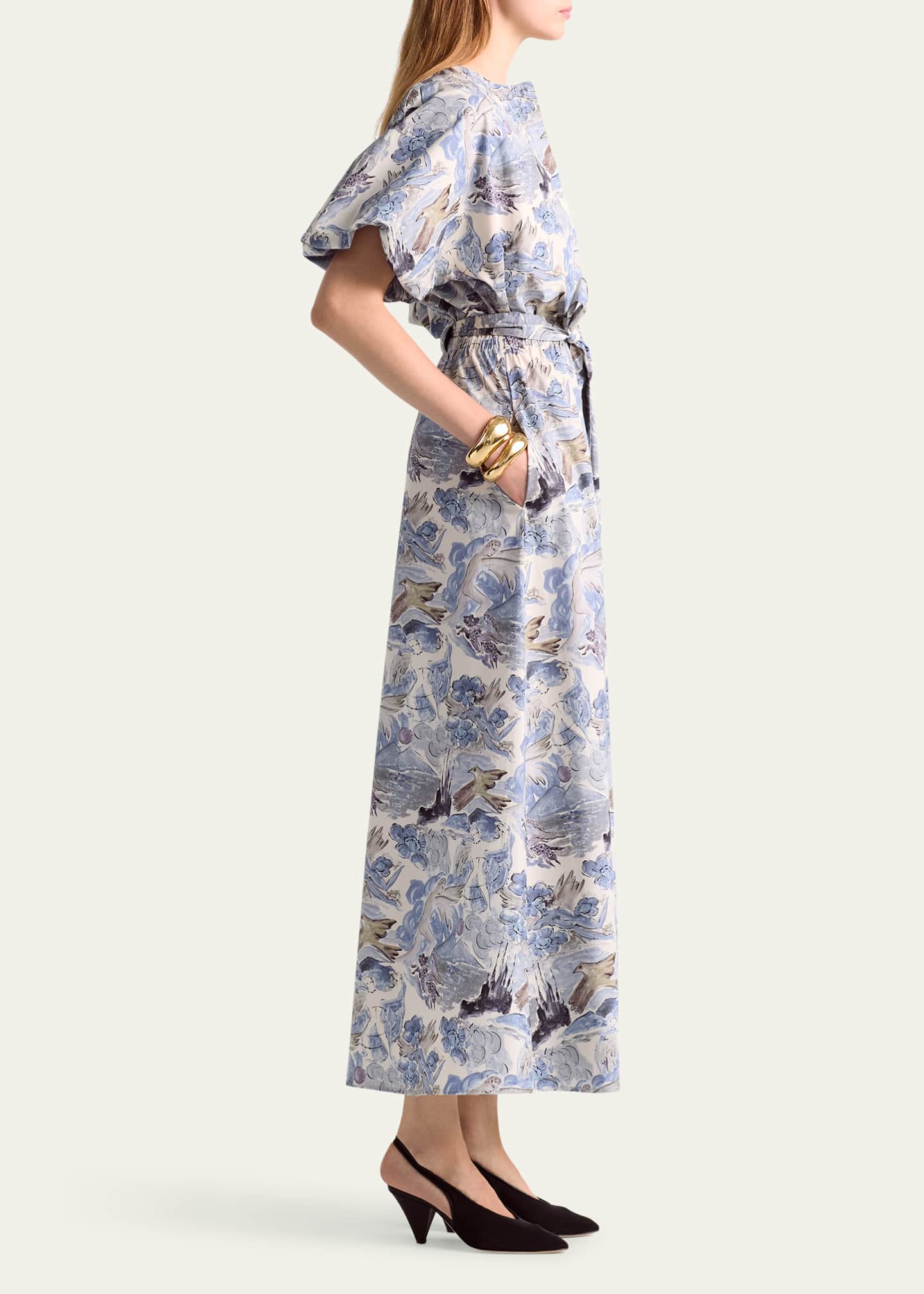 Altuzarra Paulina Printed Poplin Self-Tie Dress Image 4 of 4