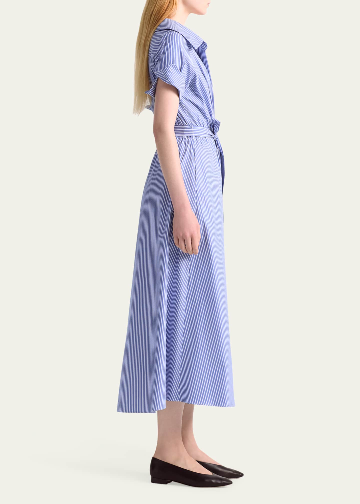 Altuzarra Lydia Stripe Poplin Midi Wrap Dress Image 4 of 4