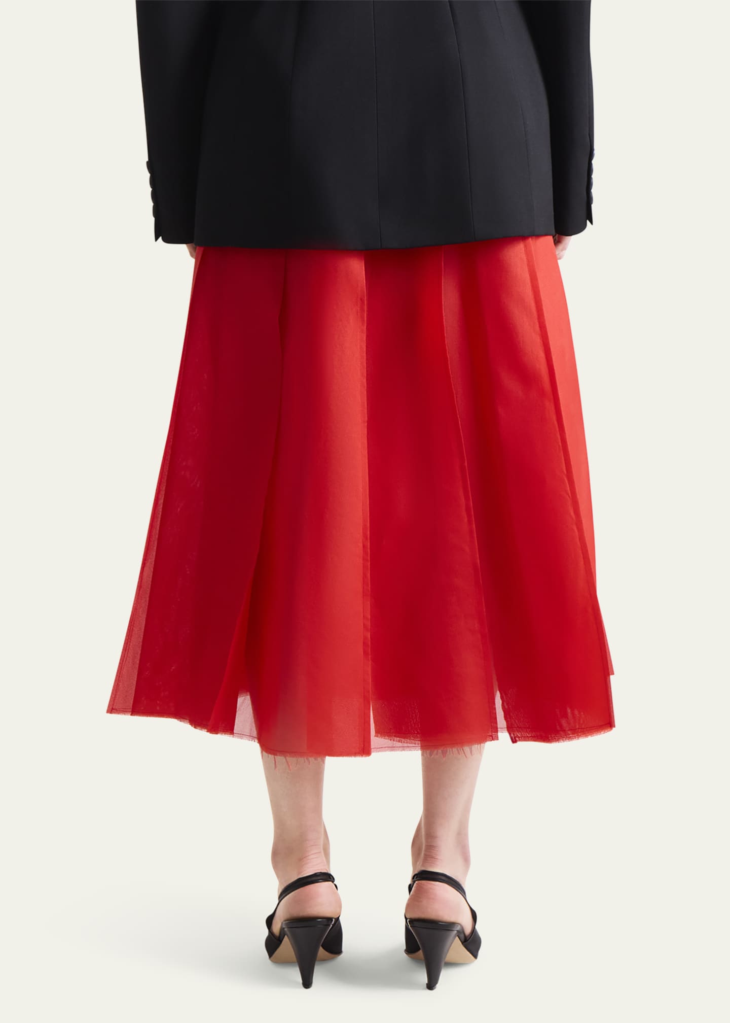Altuzarra Dex Pleated Silk Midi Skirt Image 3 of 4