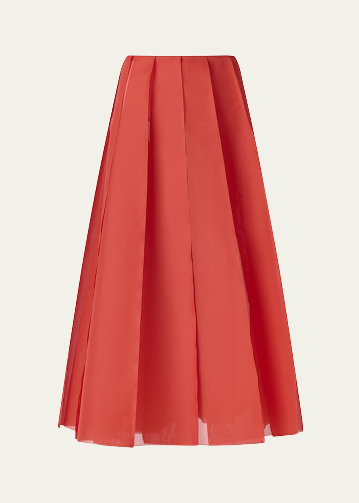 Altuzarra Dex Pleated Silk Midi Skirt Image 1 of 4