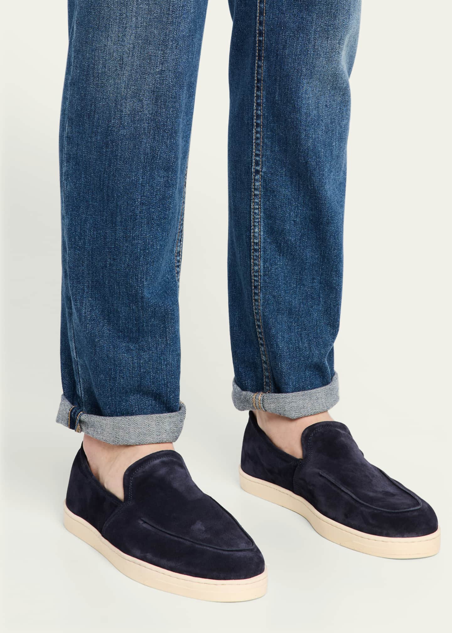 Bergdorf Goodman Men's Suede Hybrid Sneaker Loafers Image 2 of 6