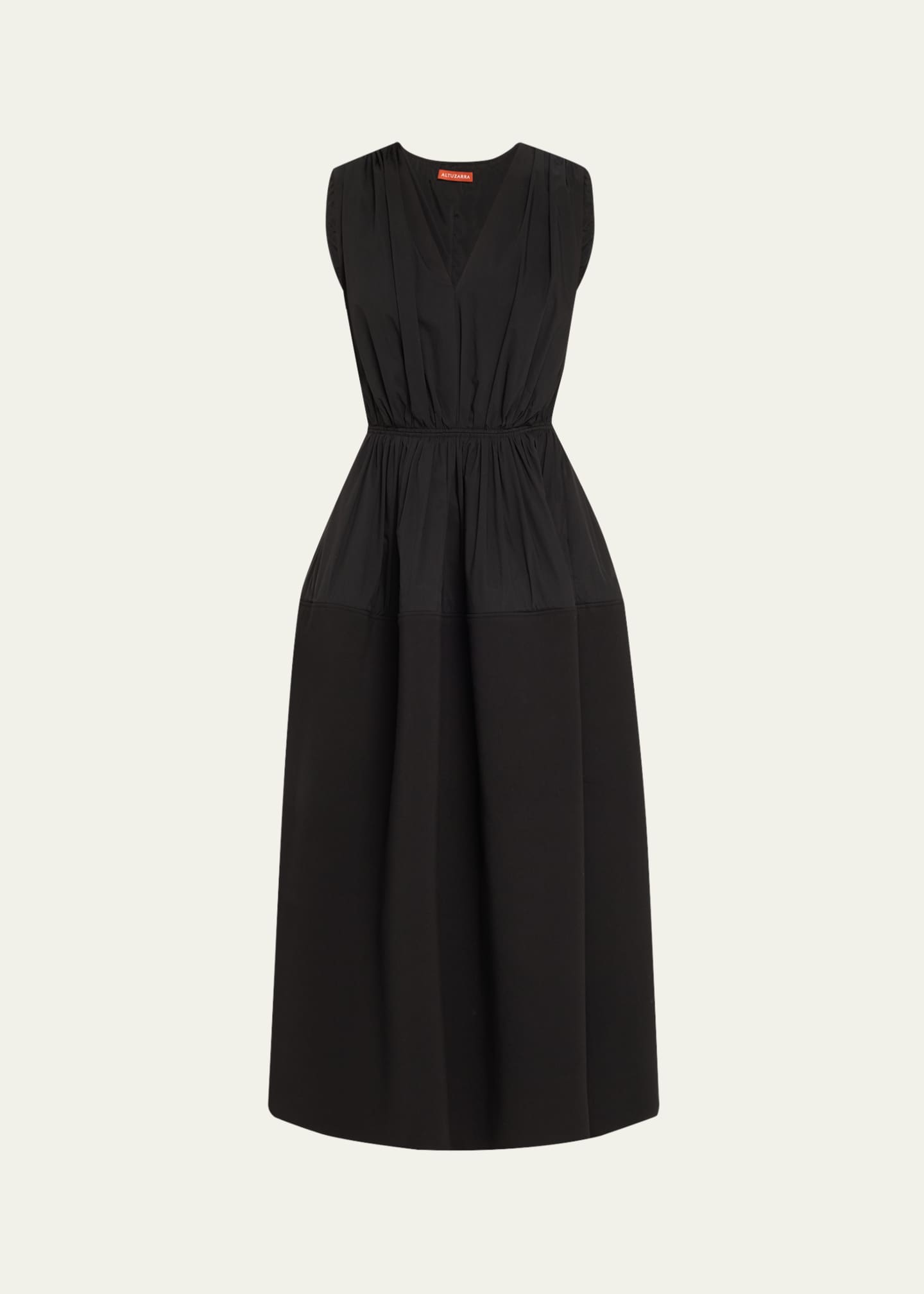Altuzarra Mika Gathered Sleeveless Midi Dress Image 1 of 5