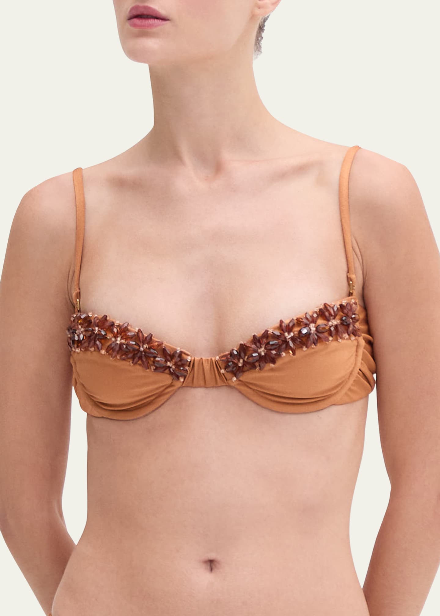 Jersey Sands Beaded Bikini Top