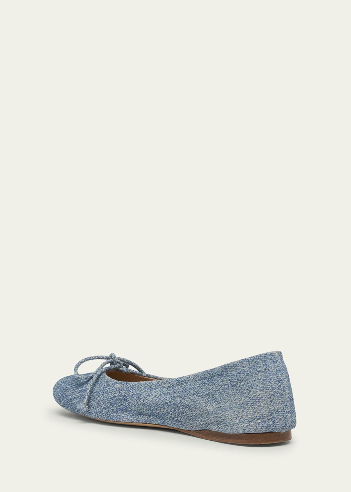 JW Anderson Denim-Print Suede Ballerina Flats Image 4 of 5