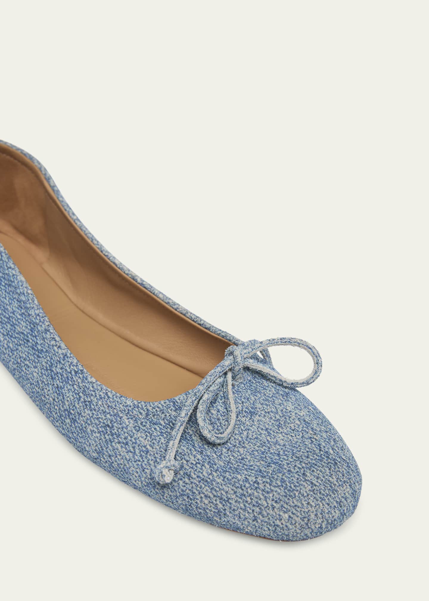JW Anderson Denim-Print Suede Ballerina Flats Image 5 of 5