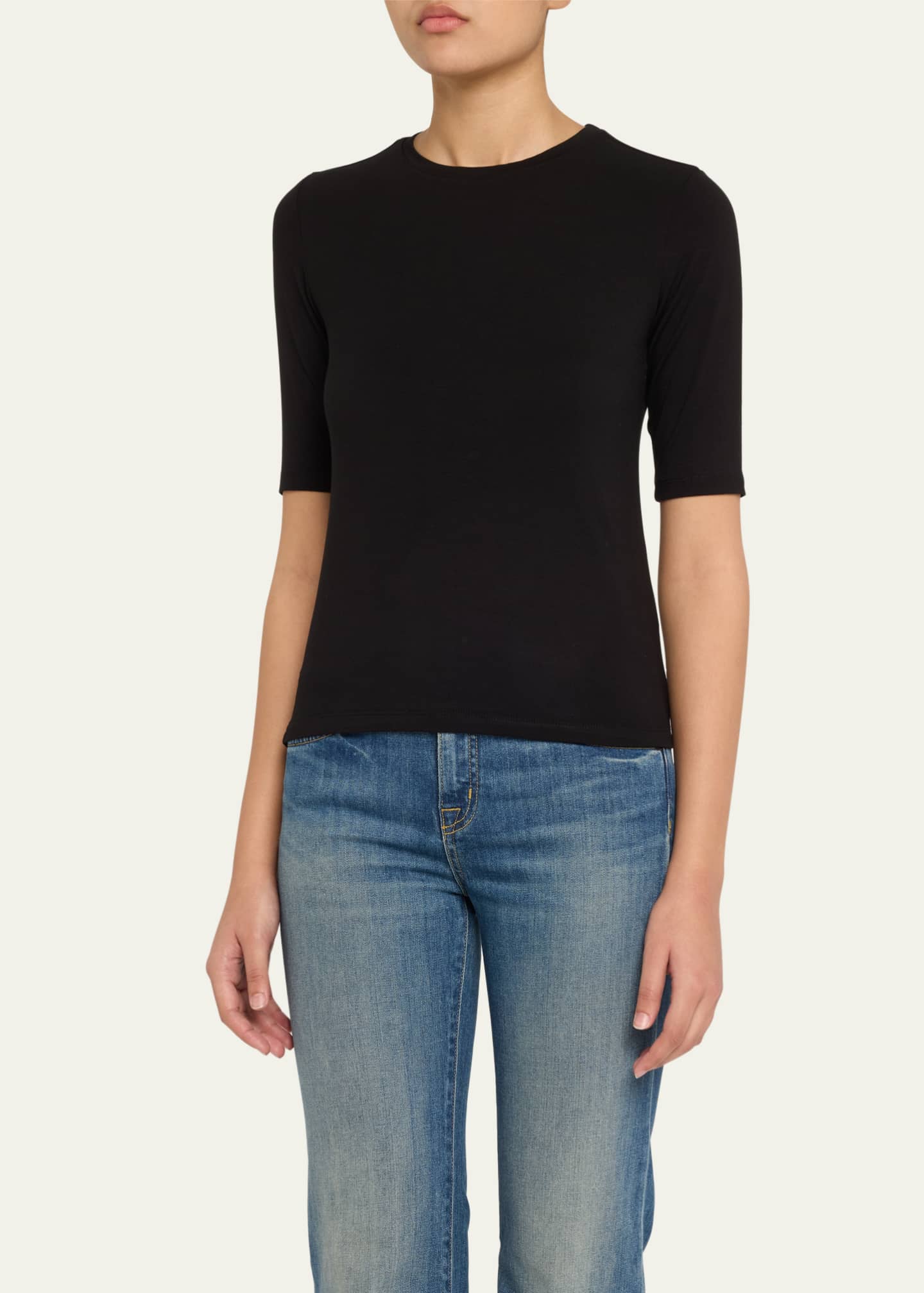 L'Agence Saundra Crewneck Half-Sleeve Top Image 4 of 5