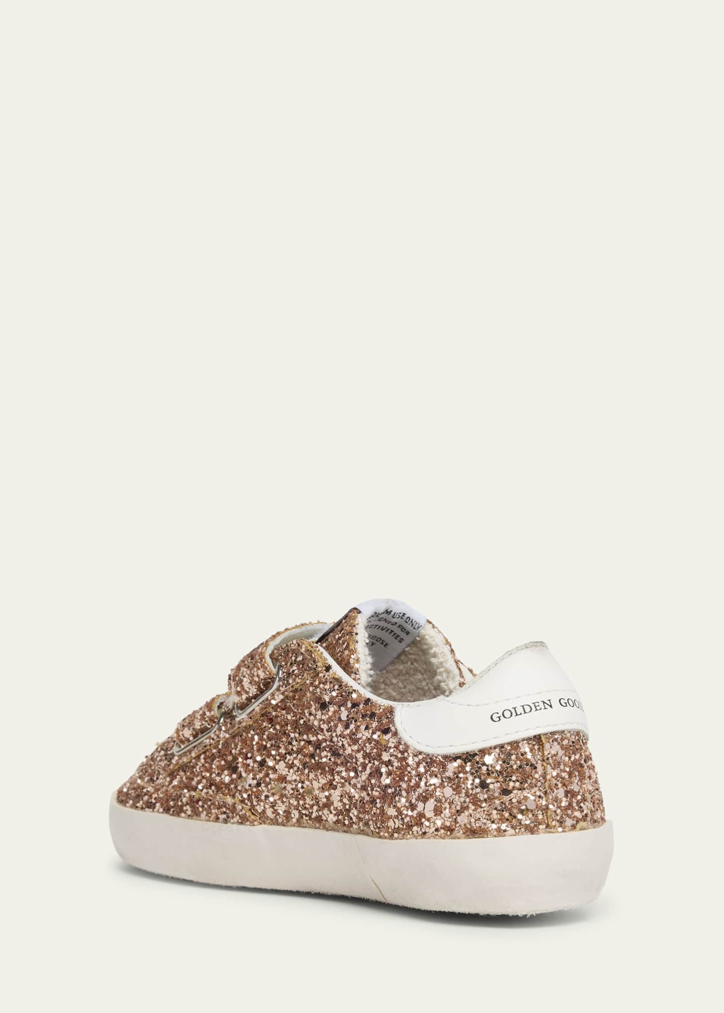 Golden Goose Girl's Old School Glitter and Leather Dual-Grip Sneakers, Baby/Toddler Image 2 of 4