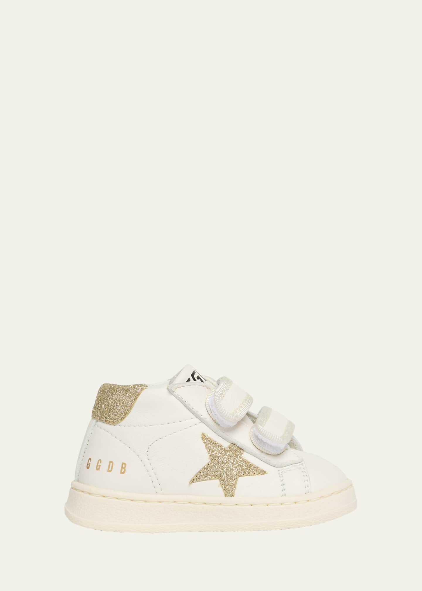 Golden Goose Girl's June Nappa Leather Glitter Star Sneakers, Baby/Toddler Image 1 of 4
