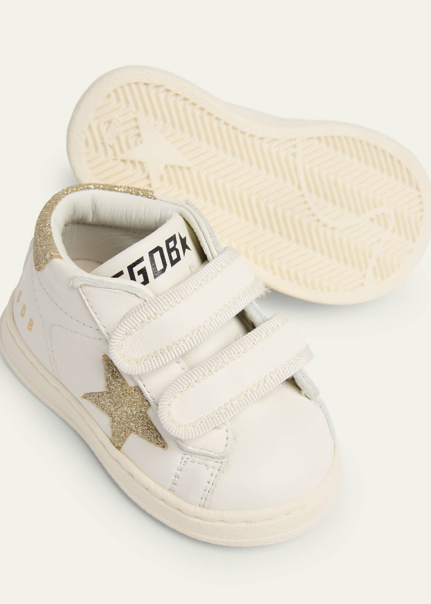 Golden Goose Girl's June Nappa Leather Glitter Star Sneakers, Baby/Toddler Image 3 of 4
