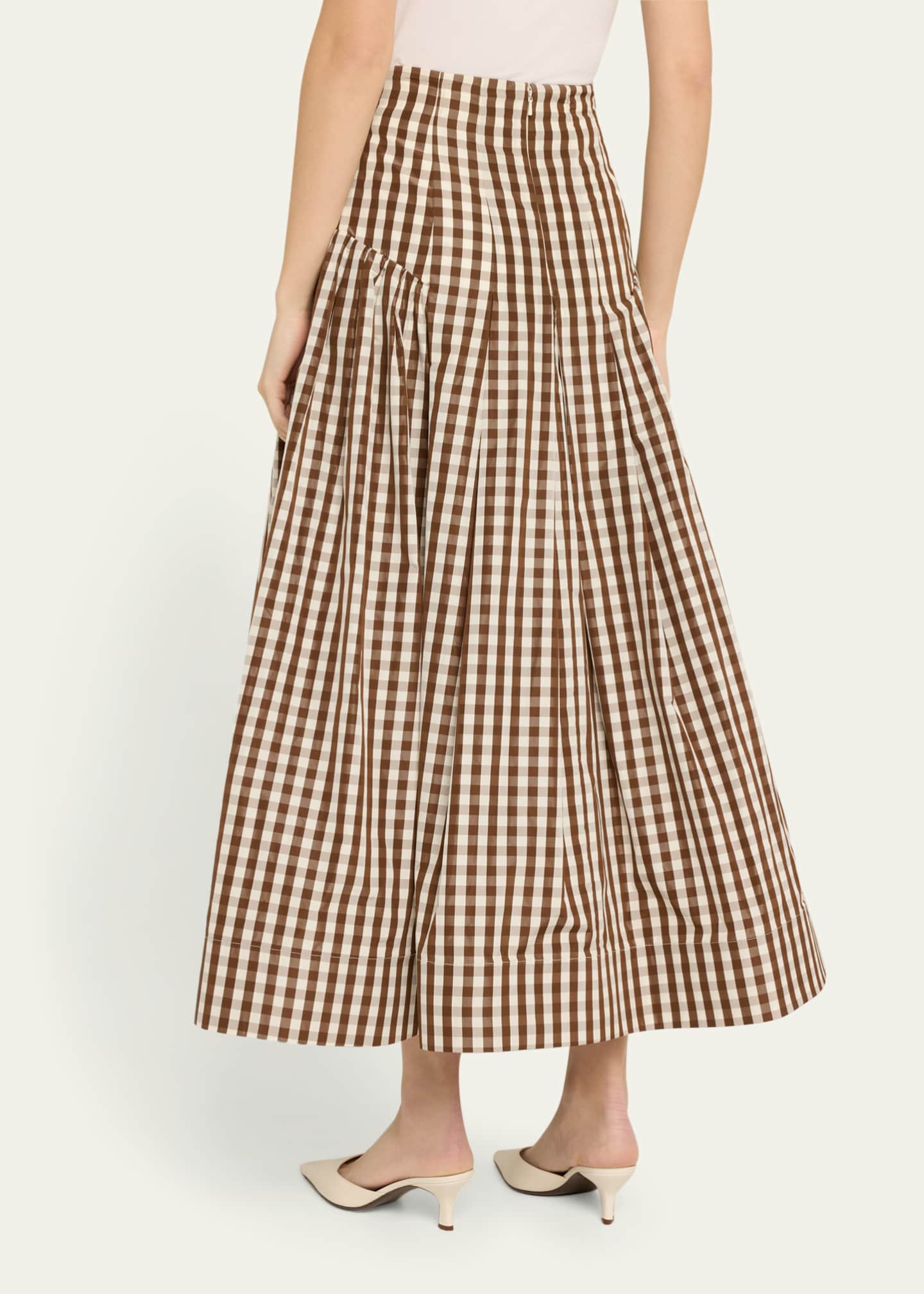 Lela Rose Long Plaid Taffeta Full Skirt Image 3 of 5