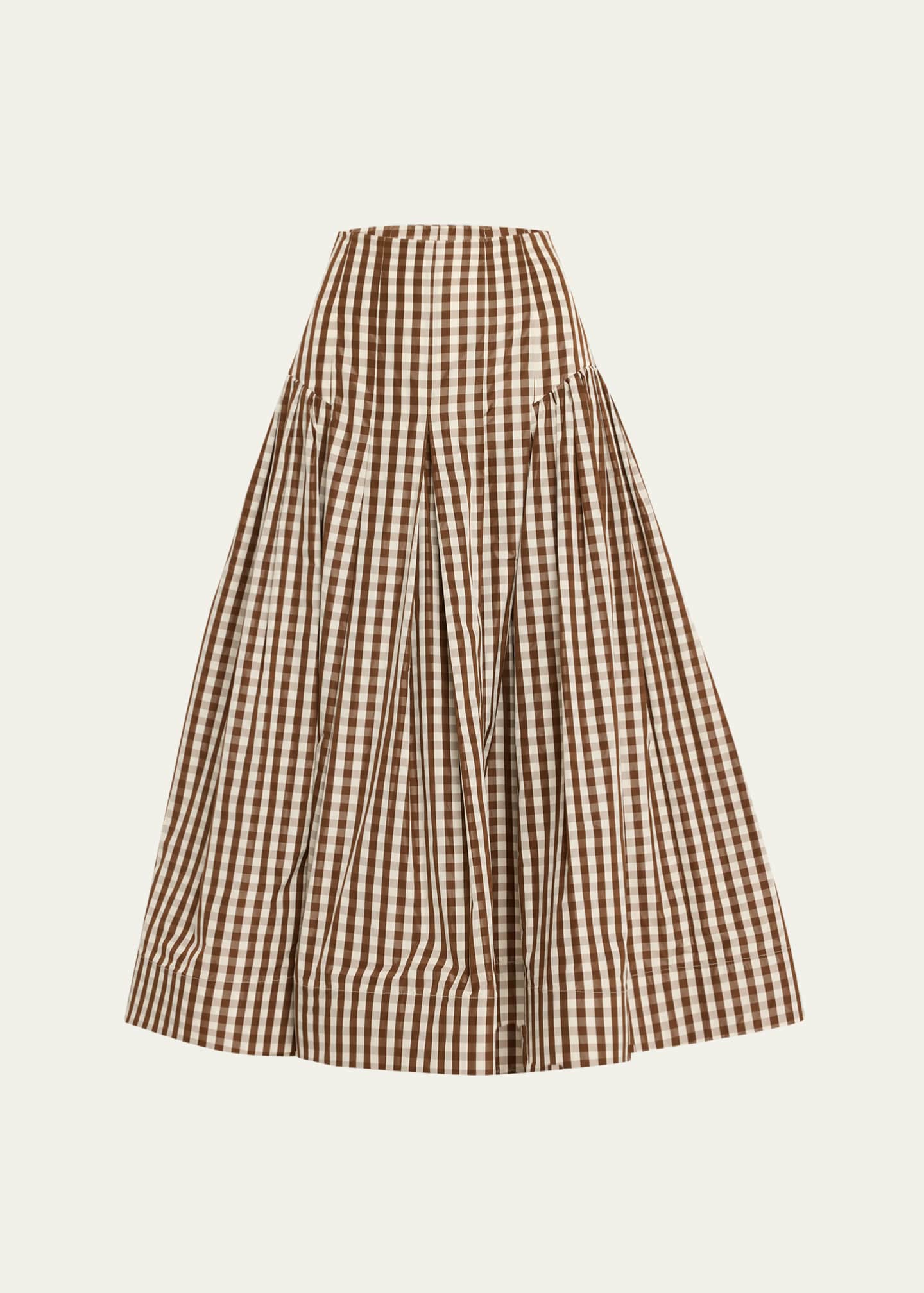 Lela Rose Long Plaid Taffeta Full Skirt Image 1 of 5