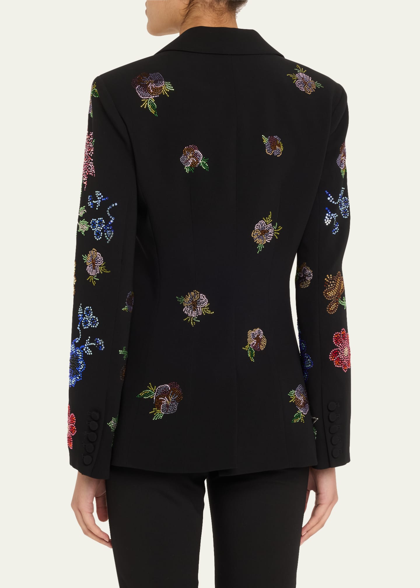 Cinq a Sept Cheyenne Rhinestone Pansy Garden Blazer Image 3 of 5