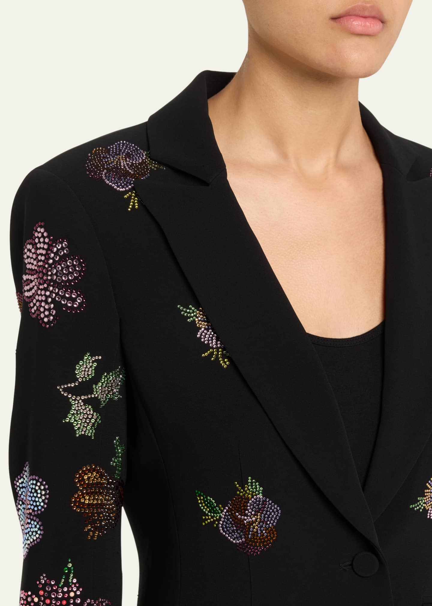 Cinq a Sept Cheyenne Rhinestone Pansy Garden Blazer Image 5 of 5