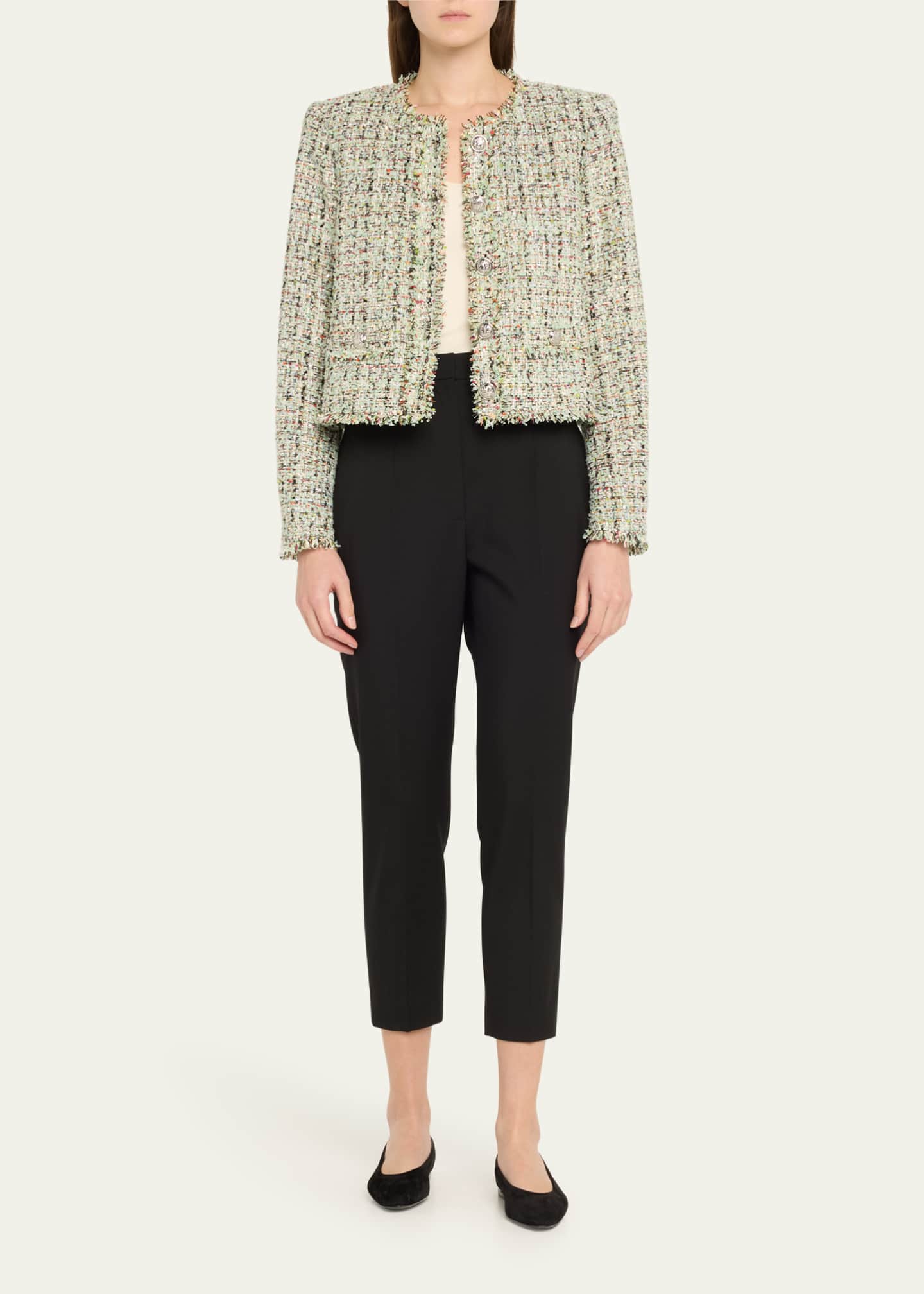 Cinq a Sept Khloe Single-Breasted Bouclé Blazer Image 2 of 5