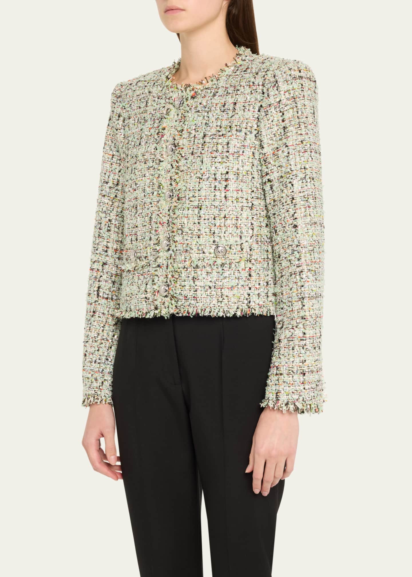Cinq a Sept Khloe Single-Breasted Bouclé Blazer Image 4 of 5