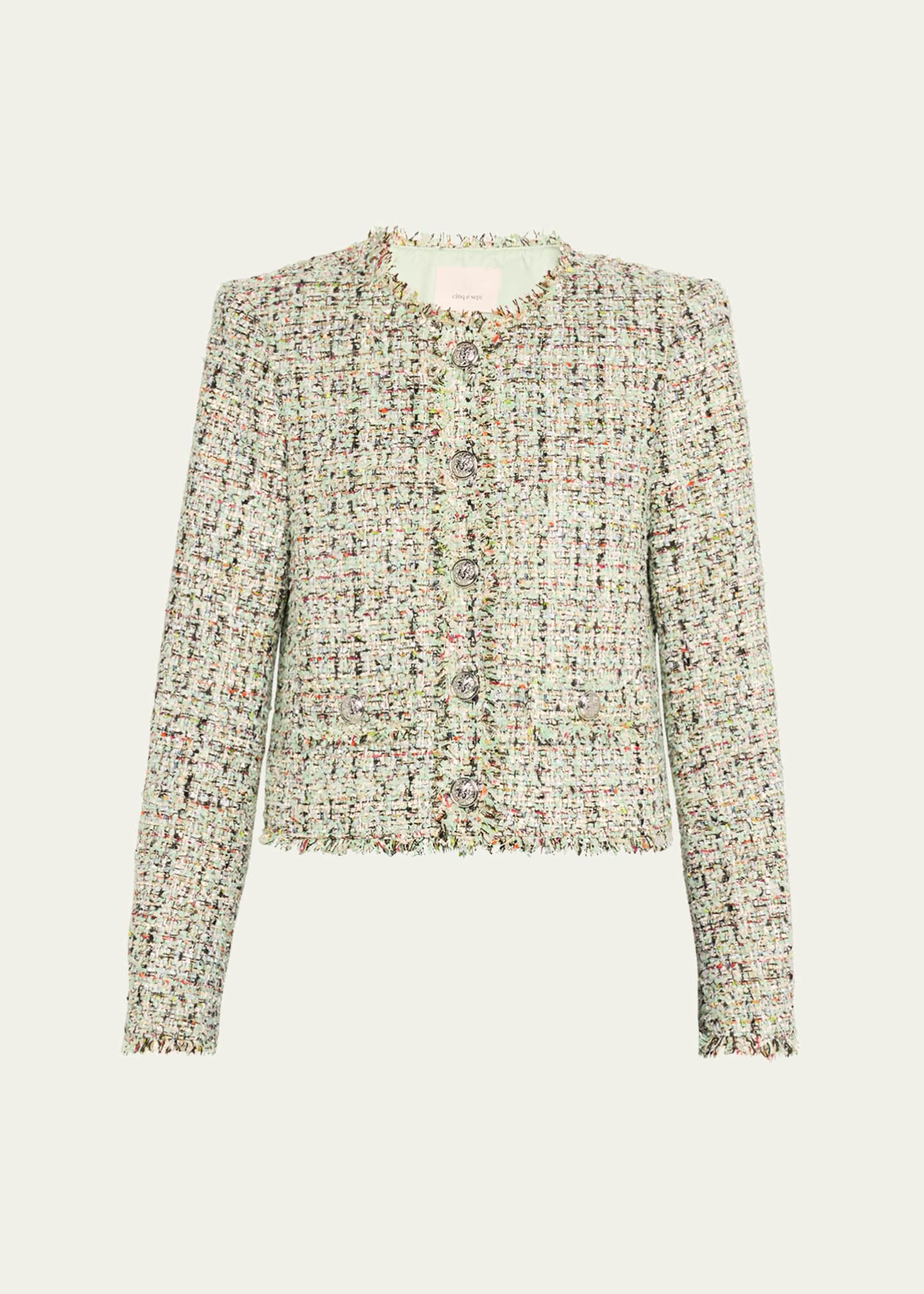 Cinq a Sept Khloe Single-Breasted Bouclé Blazer Image 1 of 5