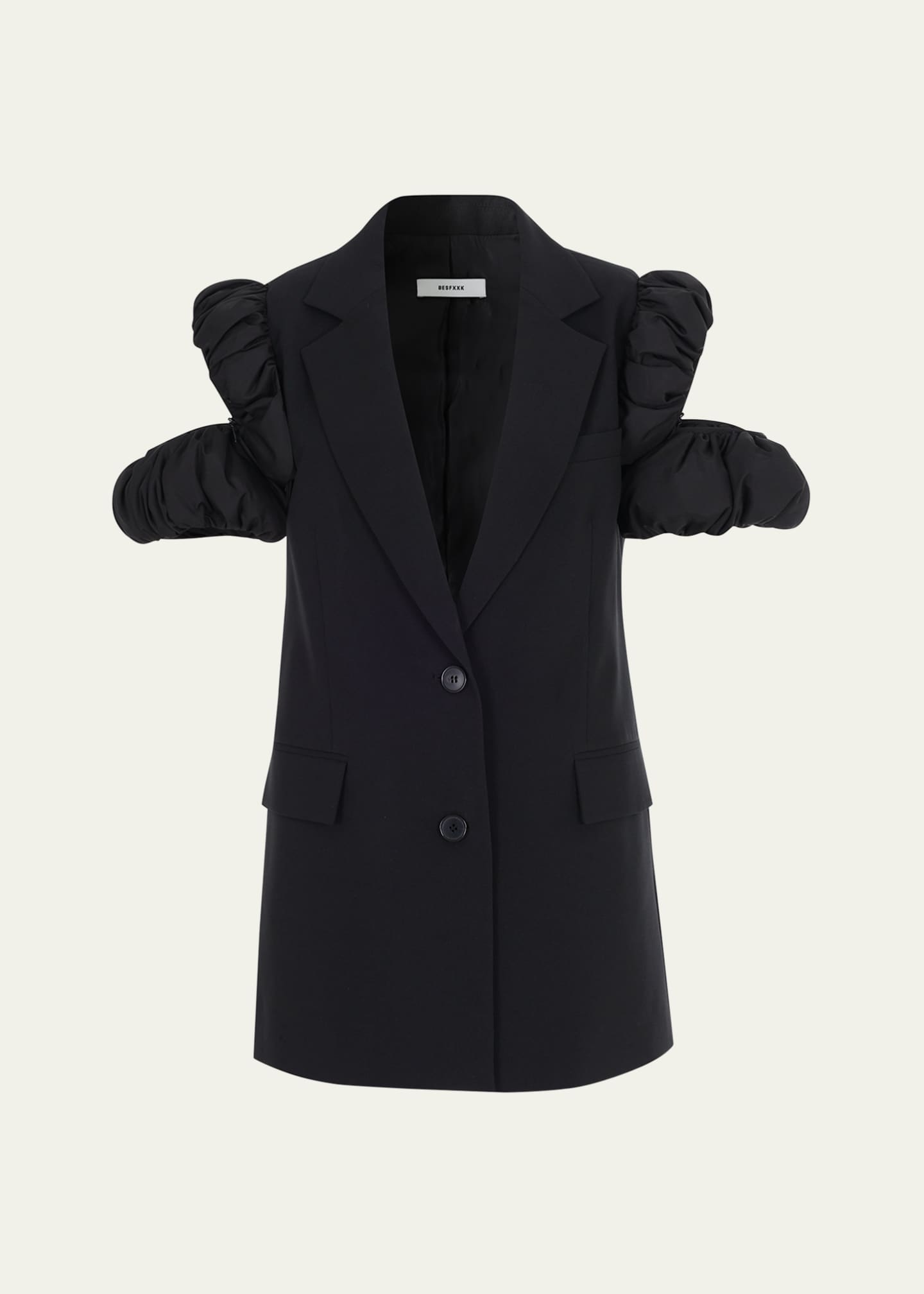 Puffer Cold-Shoulder Blazer