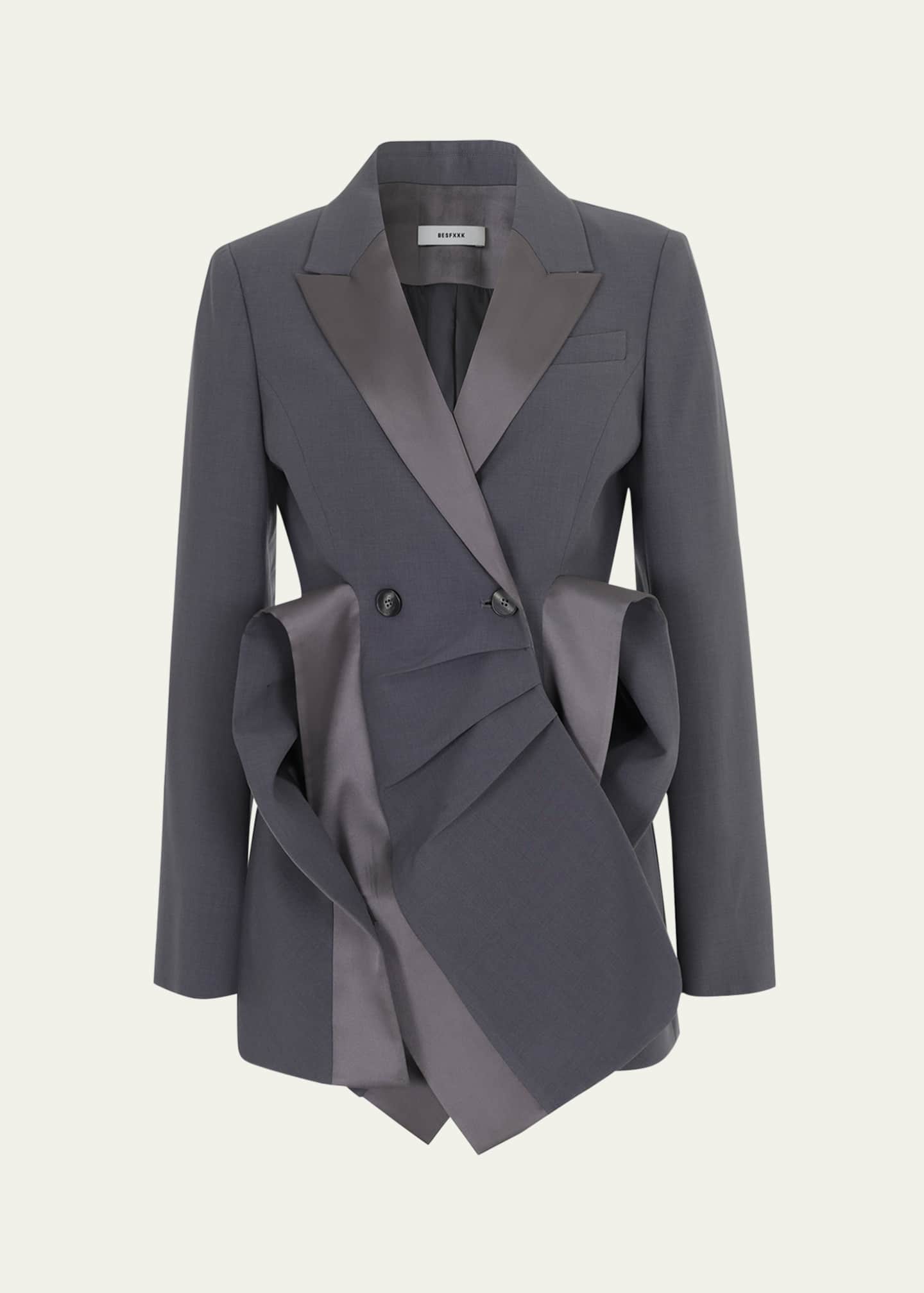 BESFXXK Two-Tone Decon Wavy Tuxedo Blazer Image 1 of 5