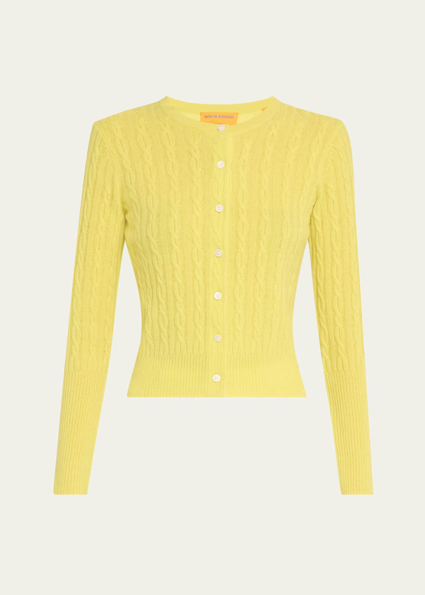 Guest in Residence Jane Cable-Knit Cashmere Cardigan Image 1 of 5