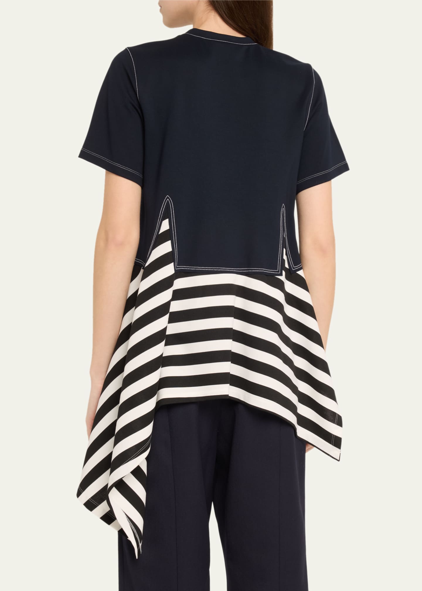 Monse Layered Stripe Logo Peplum Top Image 3 of 5