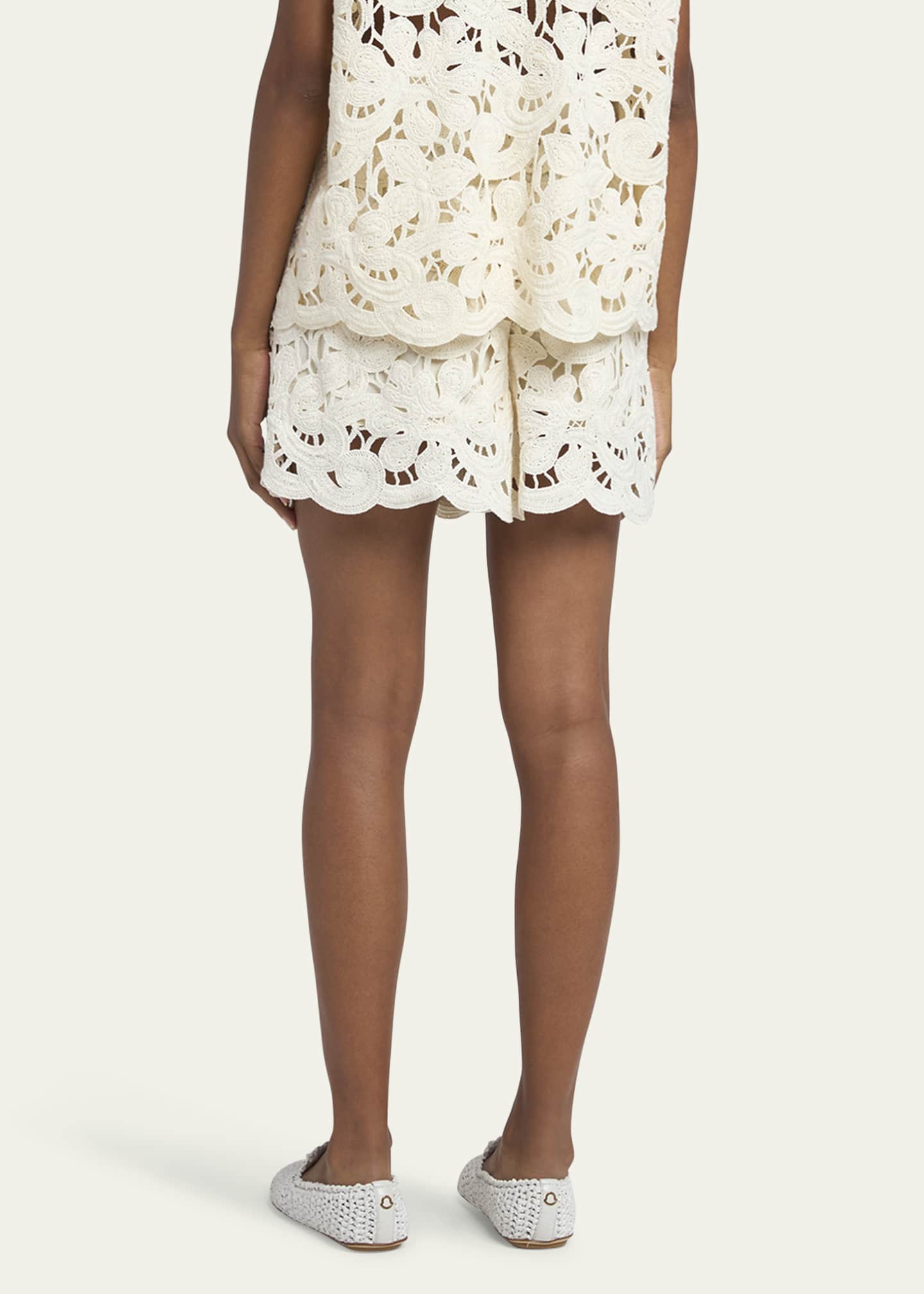 Moncler Pull-On Crochet Shorts Image 3 of 5
