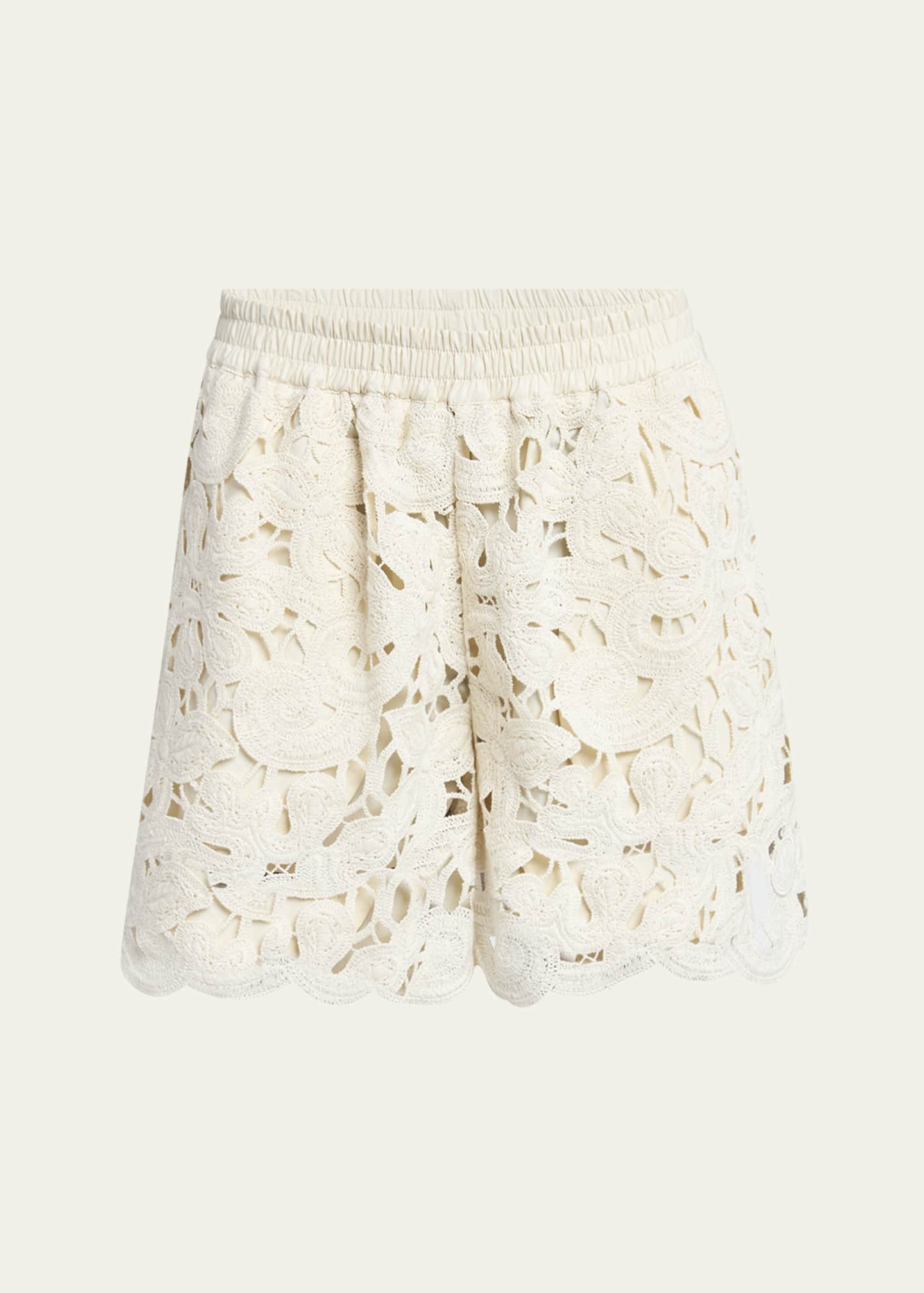 Moncler Pull-On Crochet Shorts Image 1 of 5