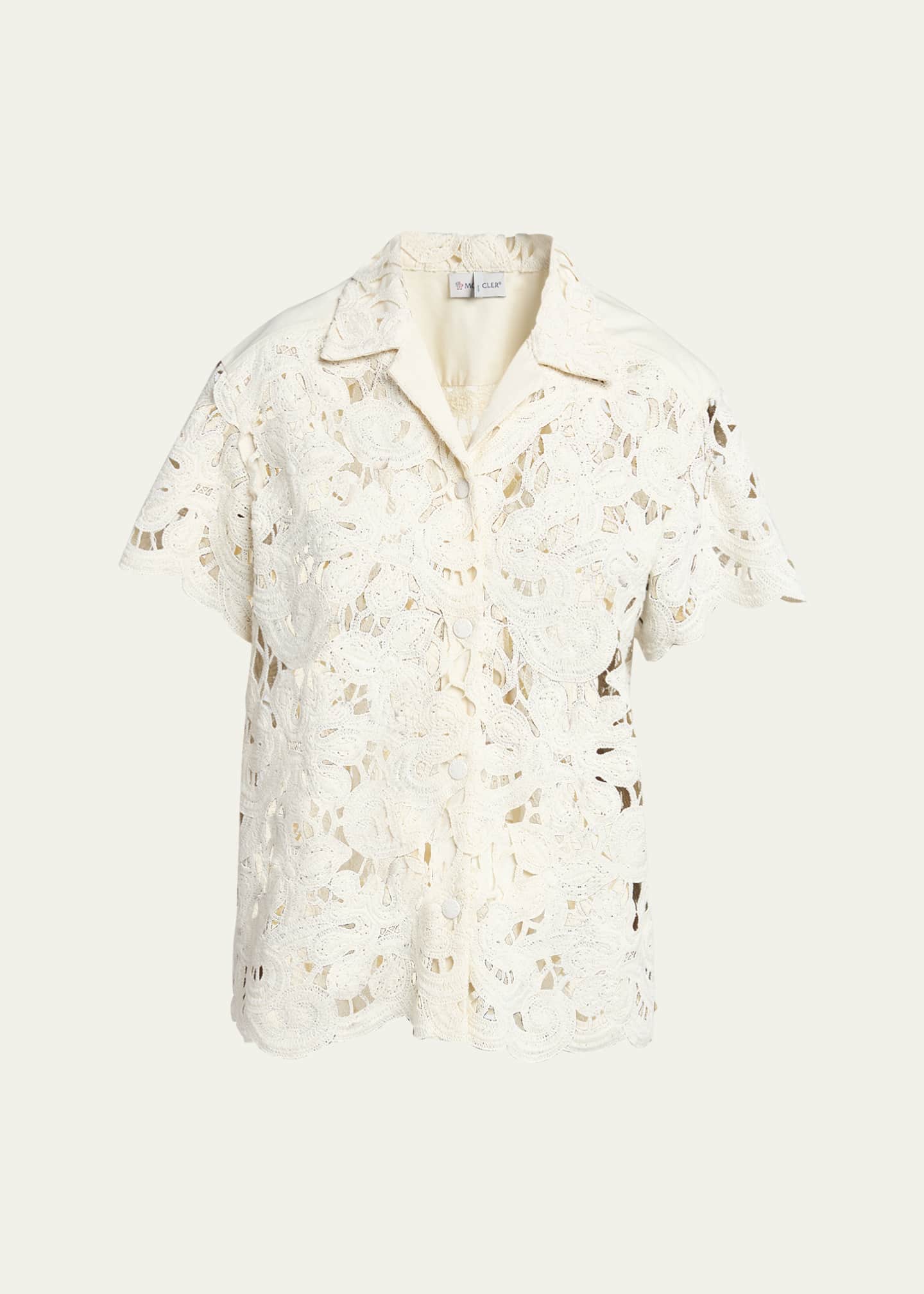 Moncler Button-Front Crochet Shirt Image 1 of 5